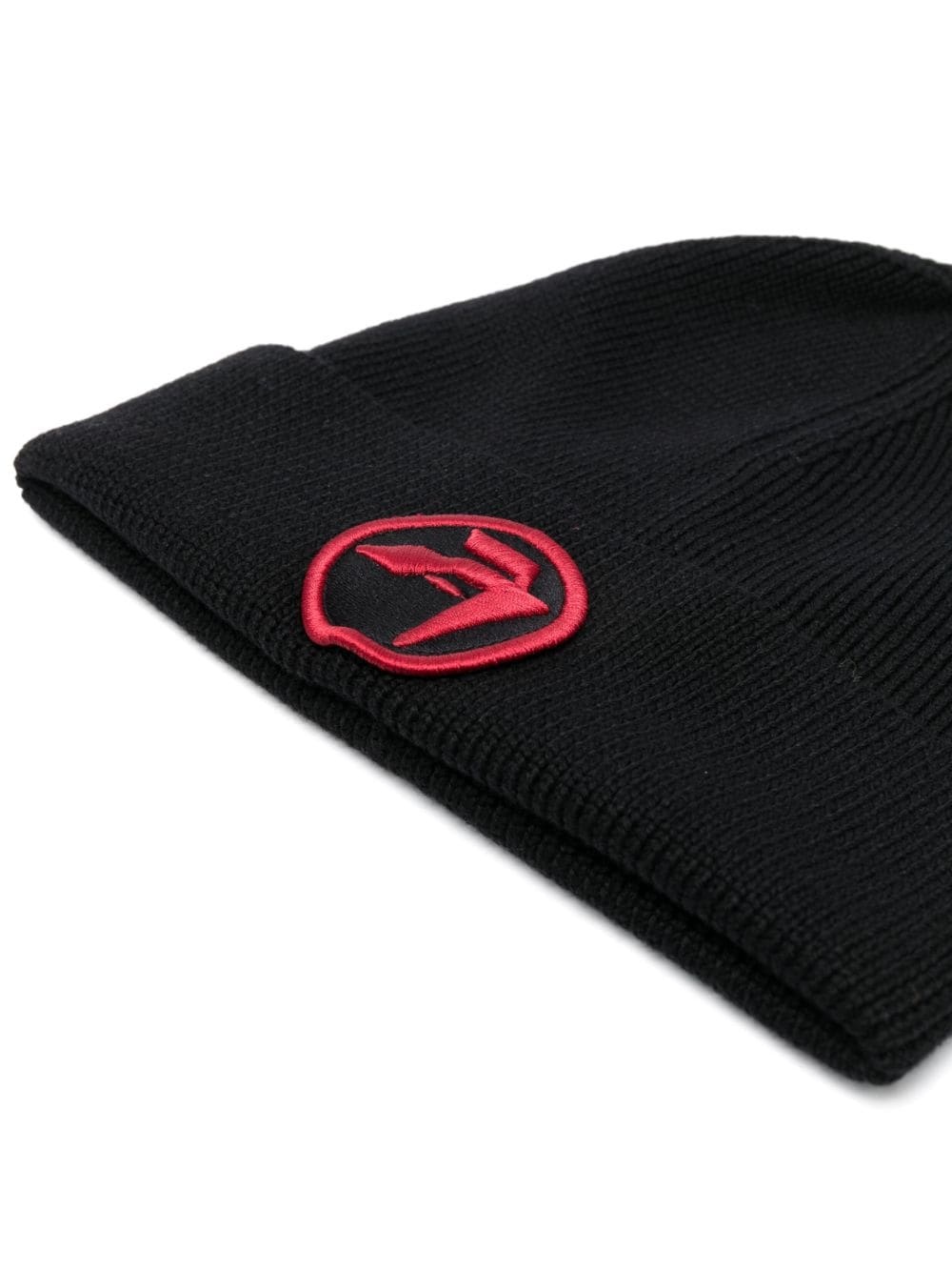 logo-patch wool beanie - 2