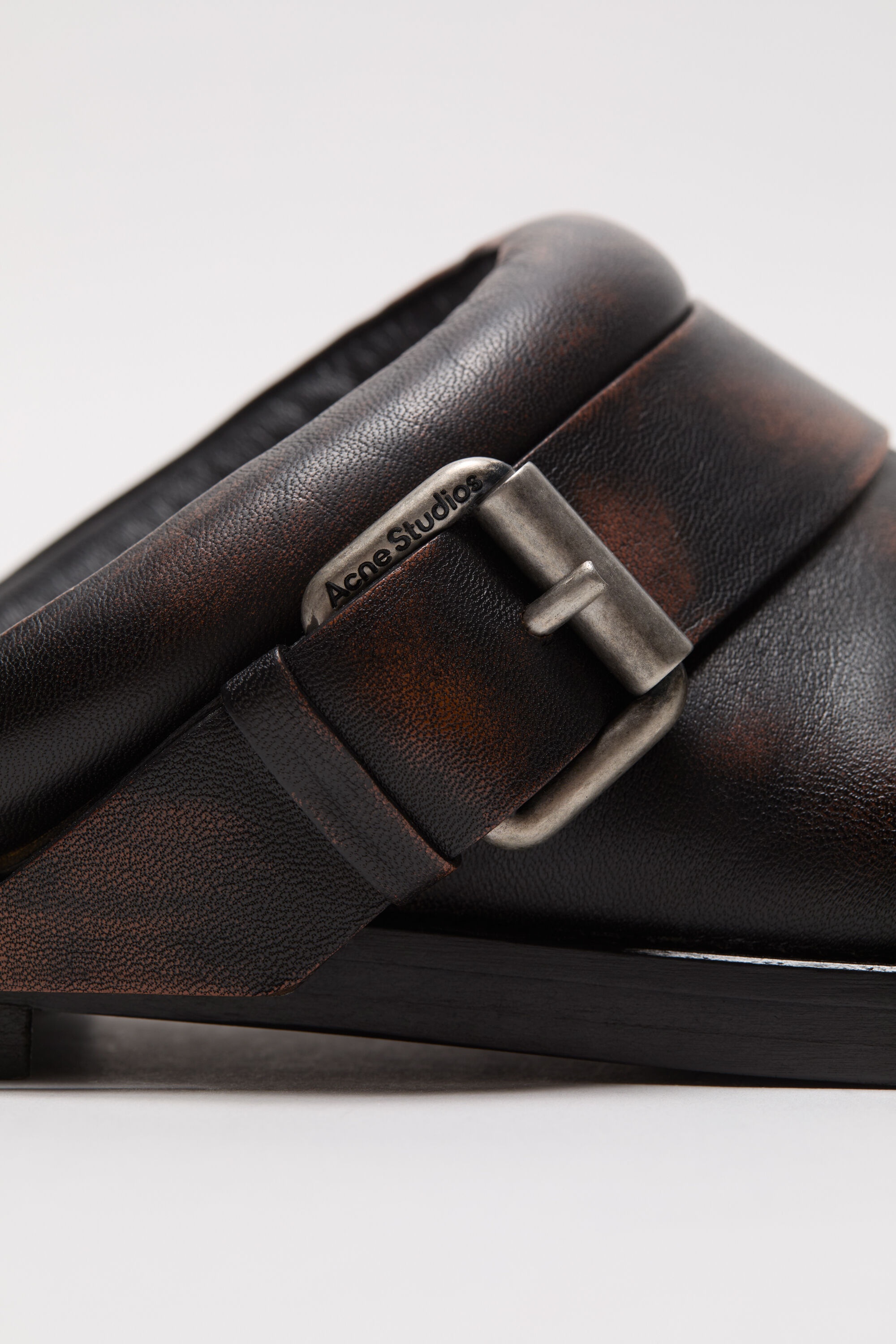 Leather buckle shoes - Brown/black - 4