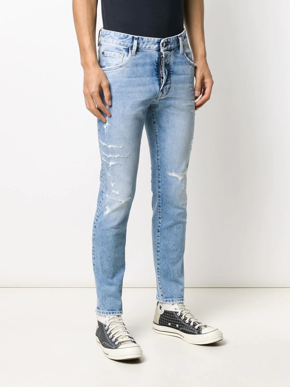 distressed skinny-fit jeans - 3