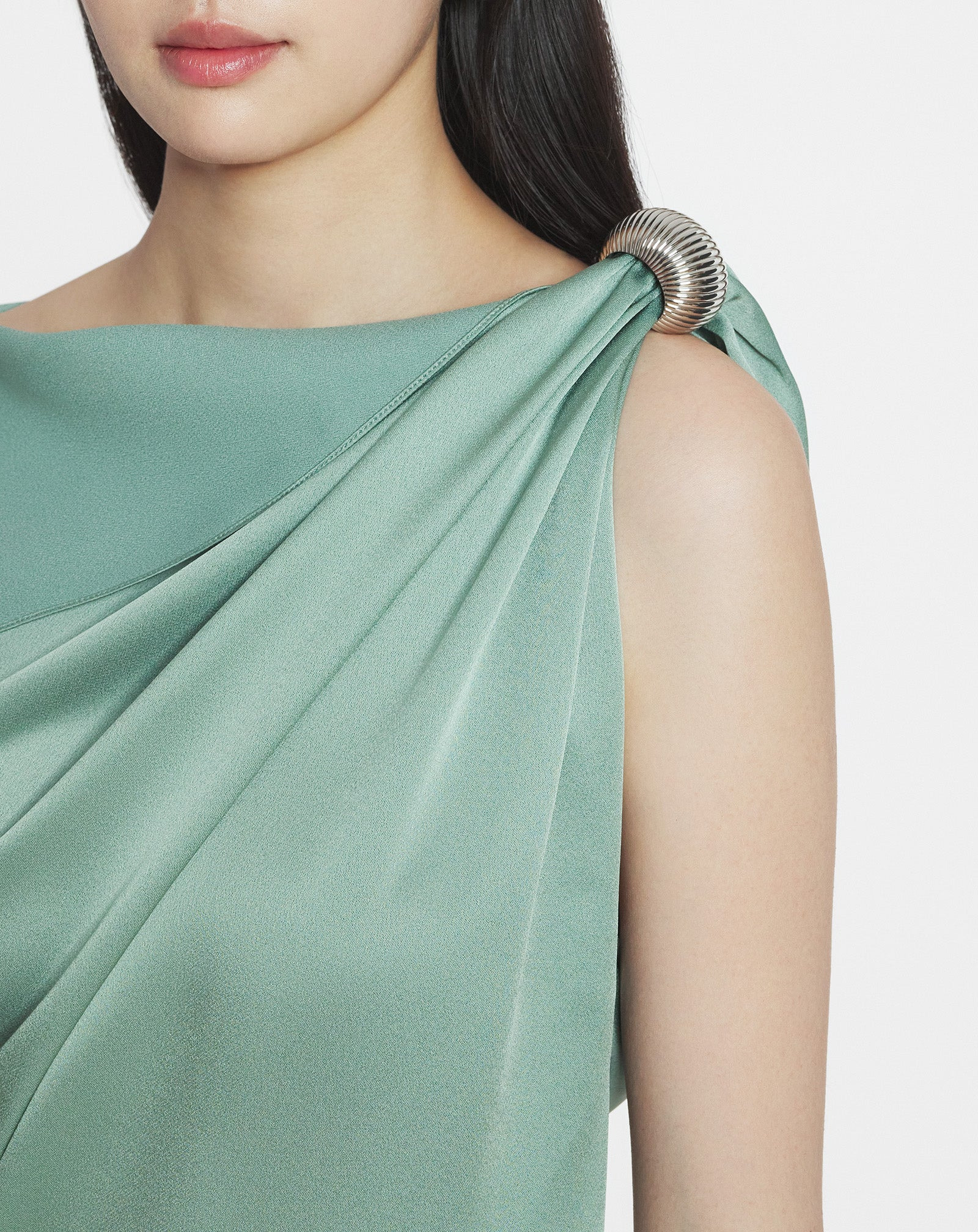 ARPÈGE RING DRAPED SATIN DRESS - 5
