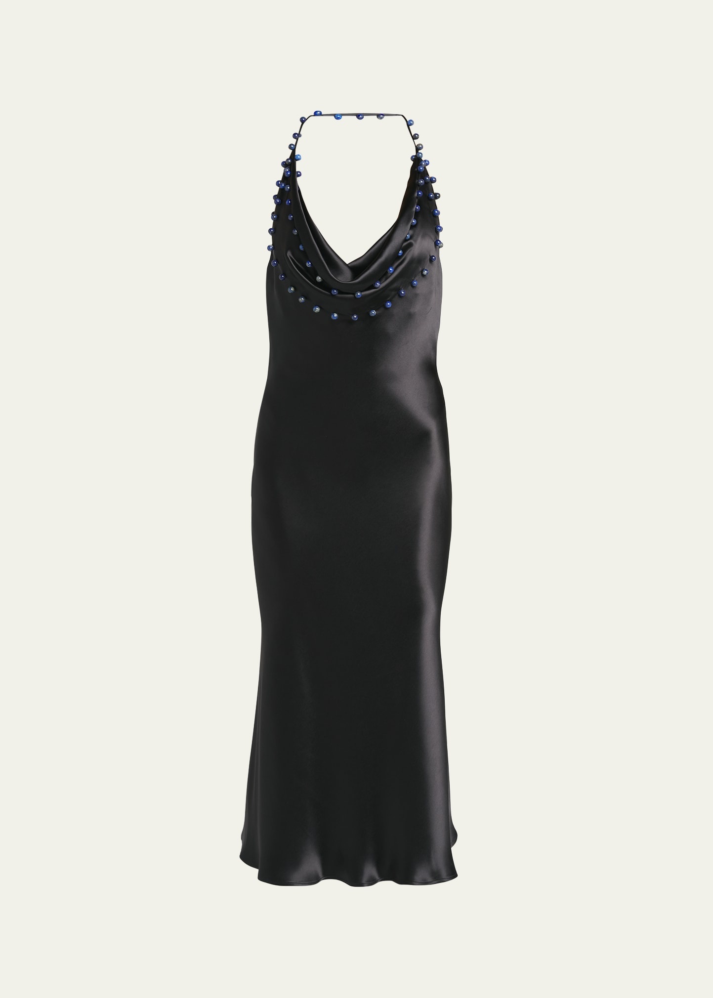 Bottega Veneta Beaded Halter Washed Fluid Shine Viscose