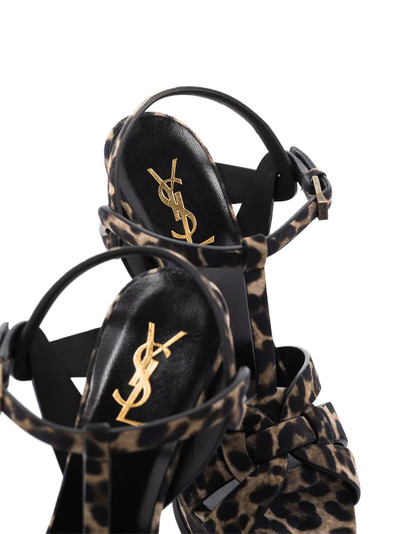 SAINT LAURENT Tribute leopard-print 105mm sandals outlook