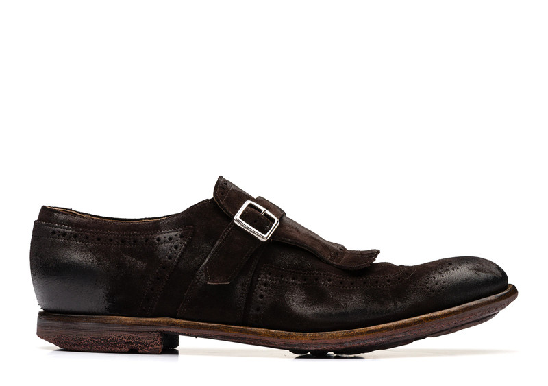 Shanghai Vintage Suede Buckle Loafer Brown - 1
