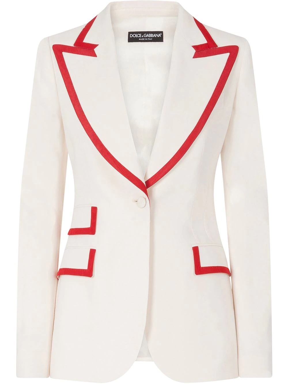 contrast trim blazer - 1