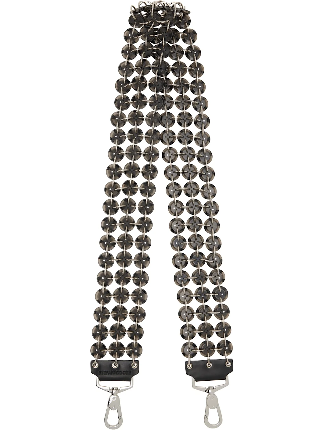 Black & Silver Button Bag Strap - 1