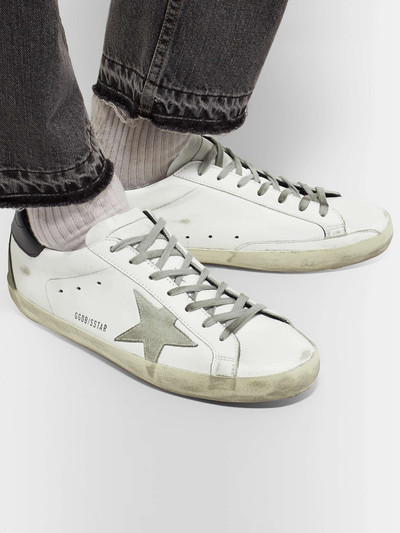 Golden Goose Superstar Distressed Leather and Suede Sneakers outlook