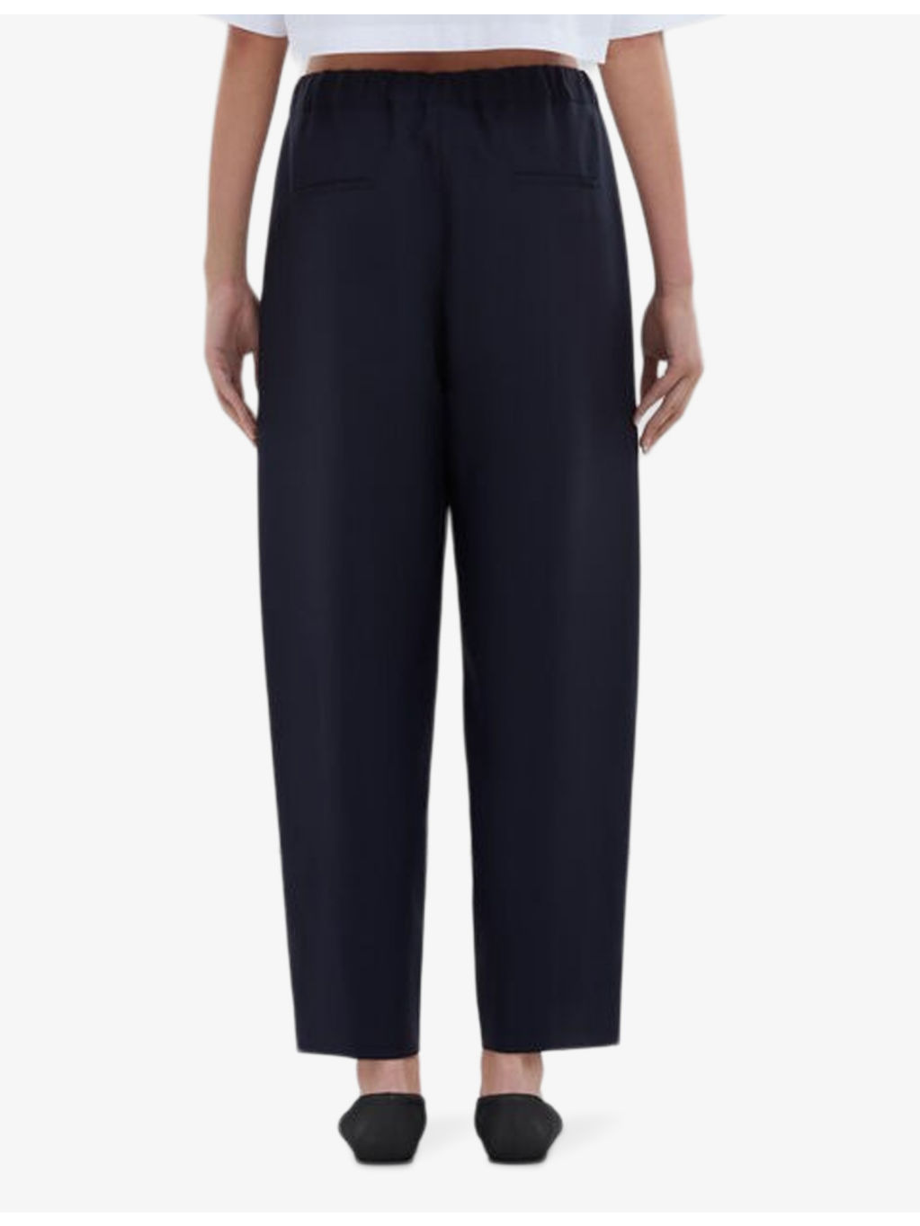 Logo-embroidered straight-leg high-rise wool trousers - 4