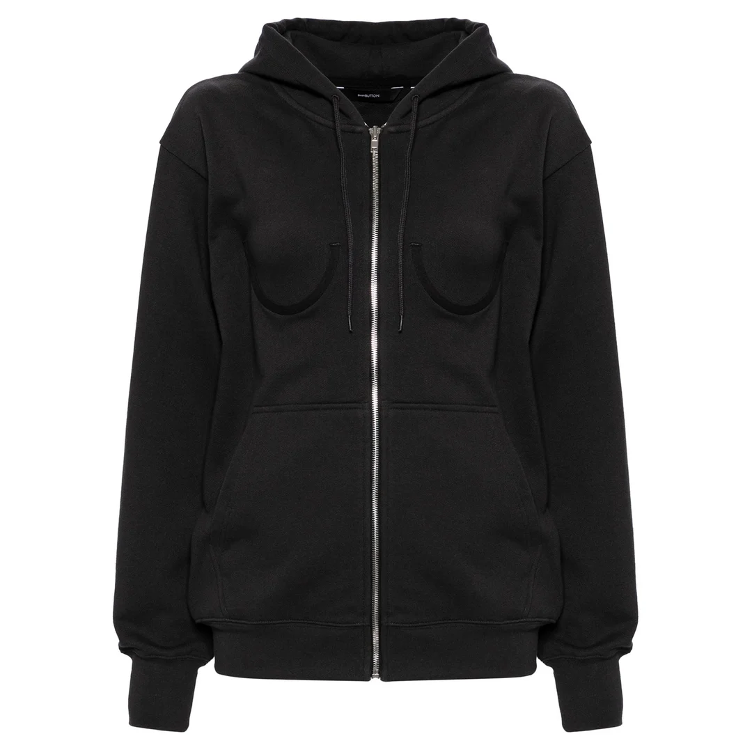 Bra Detail Zip-Up Hoddie - 1