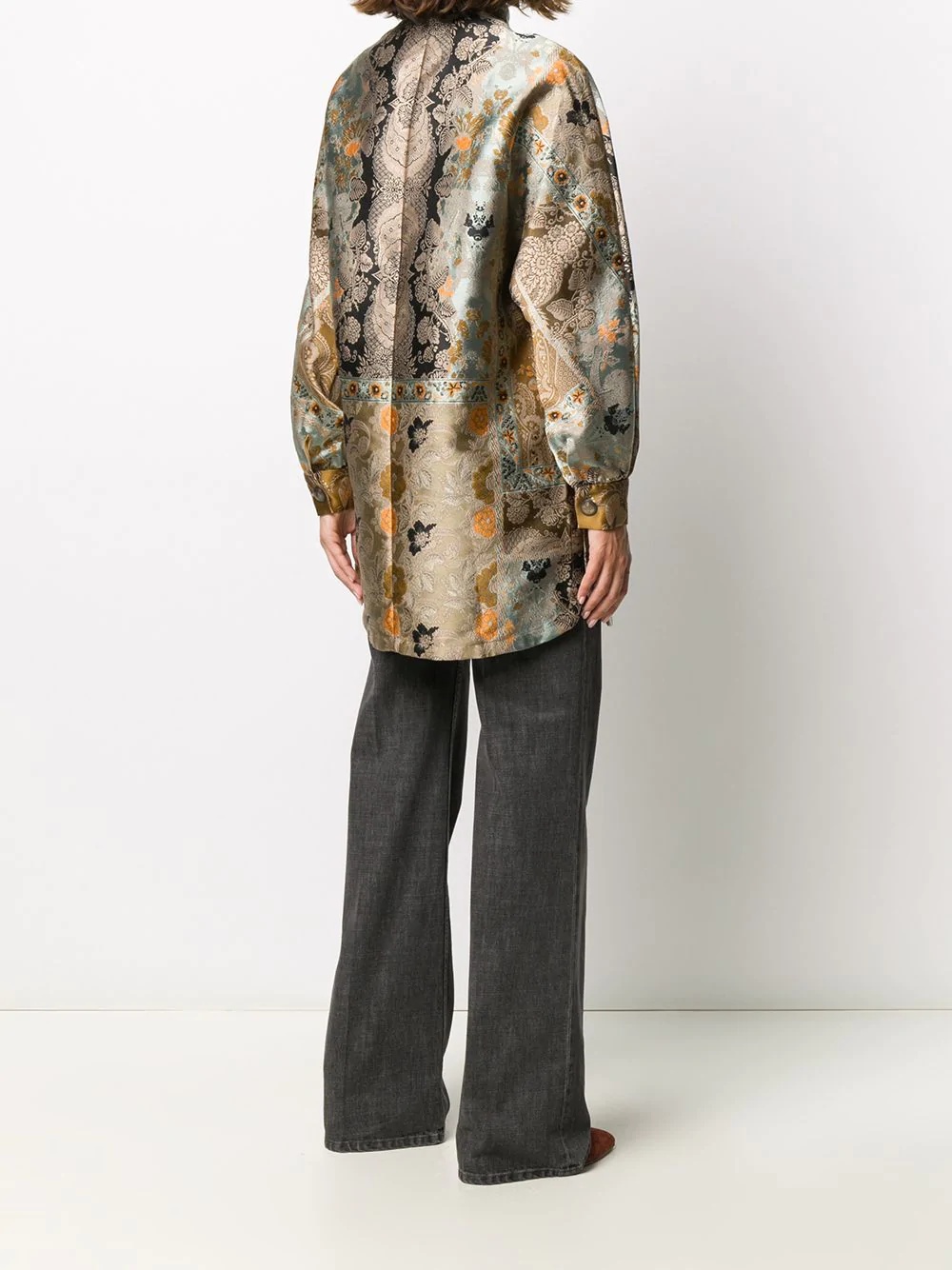 printed blouson coat - 4