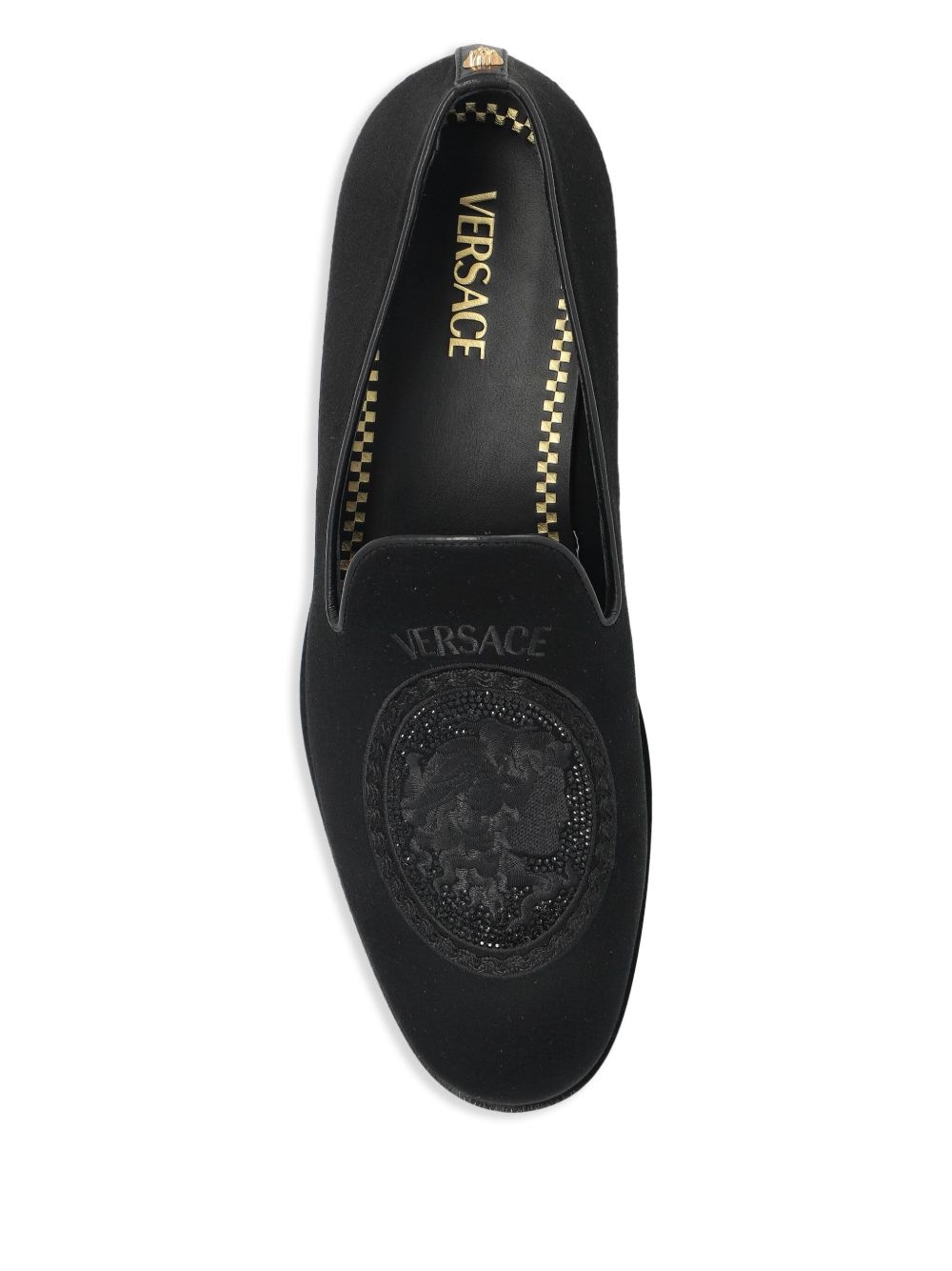 Barocco Medusa-embroidered loafers - 4