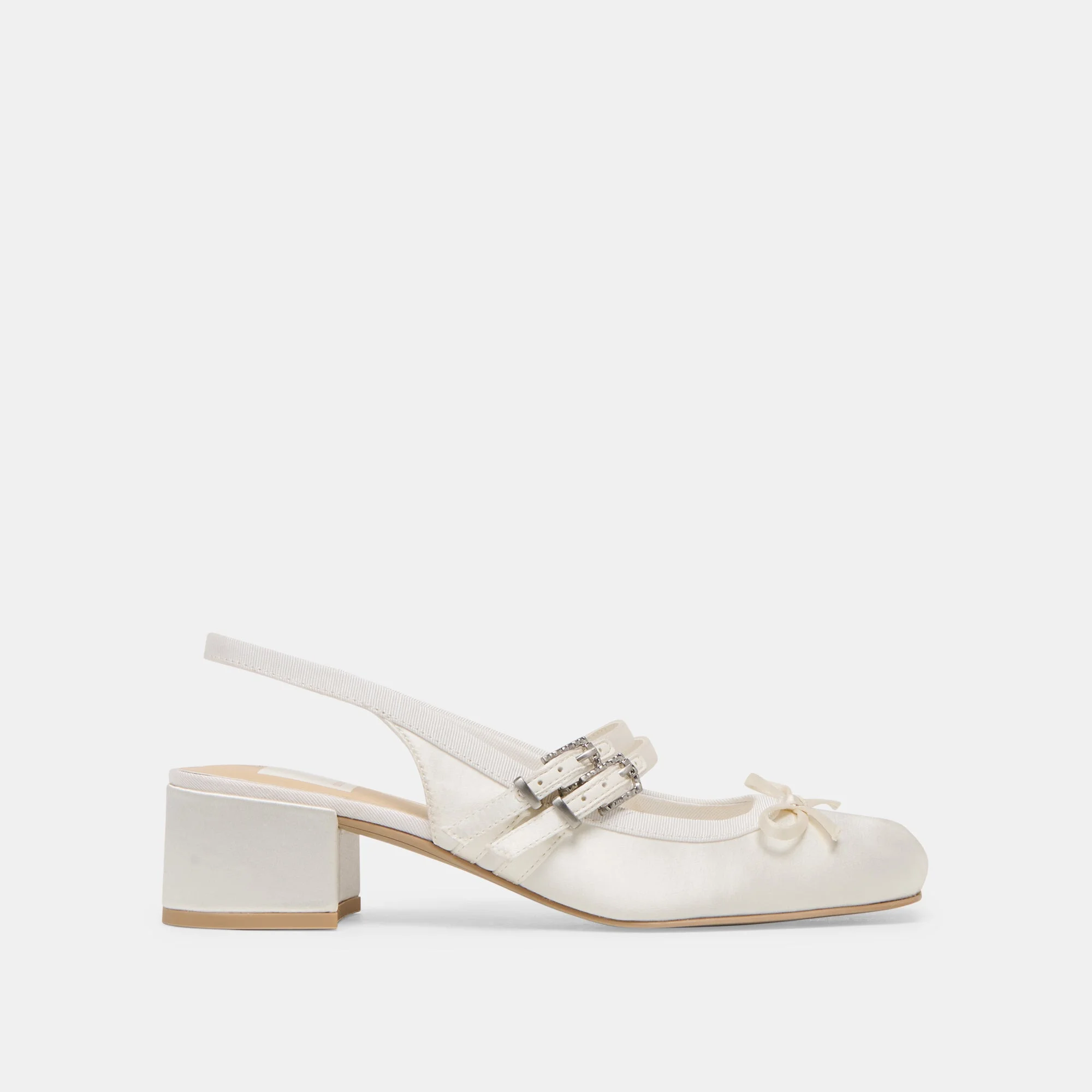 LORIS HEELS TRUE WHITE SATIN - 1