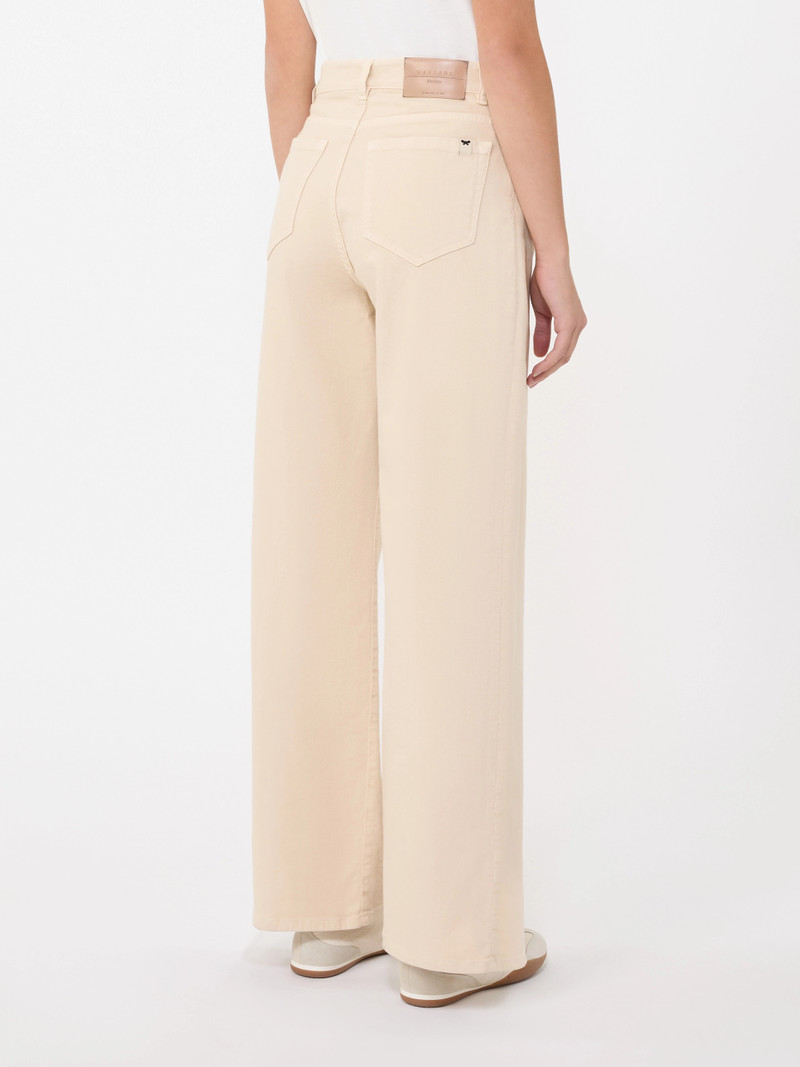 MEDINA Cotton drill wide-leg trousers - SAND 4