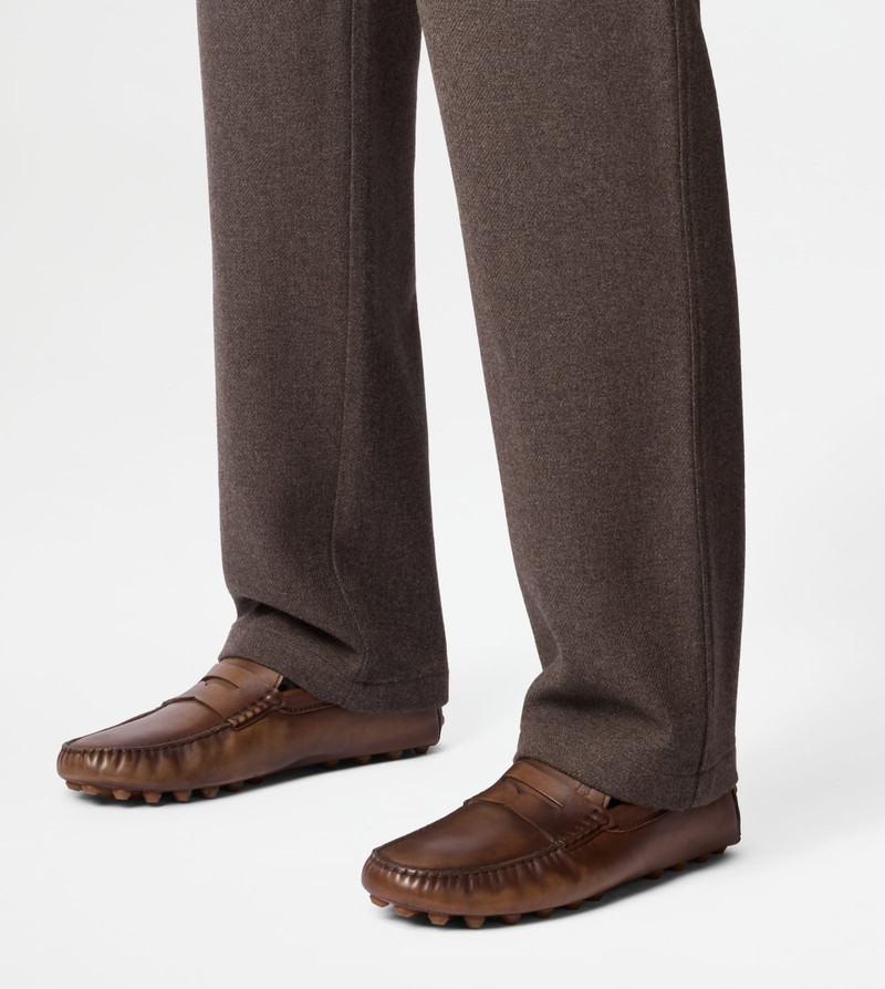 GOMMINO BUBBLE LOAFERS IN LEATHER - BROWN 9