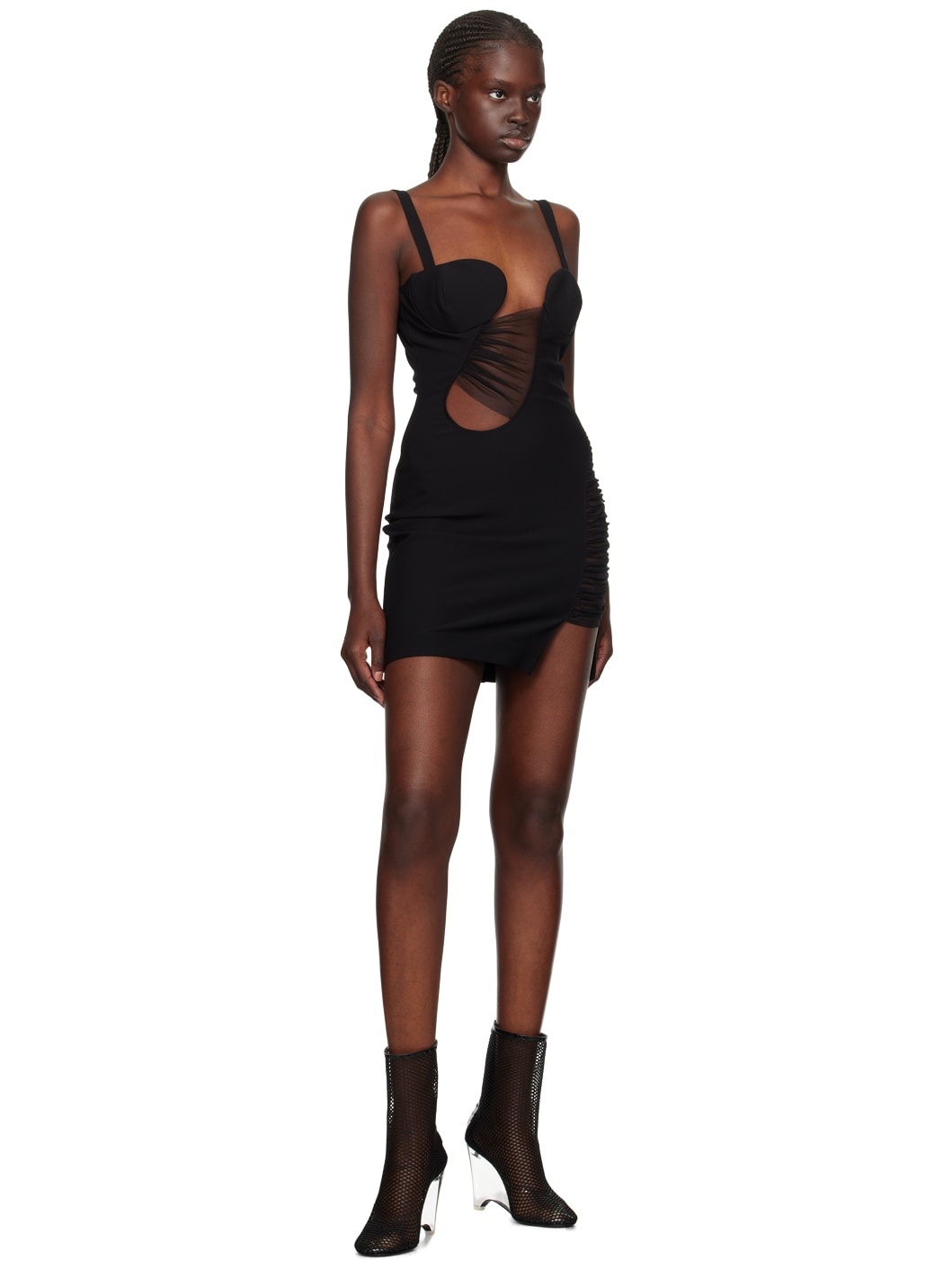 Black Asymmetrical Minidress - 4