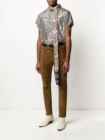 SAINT LAURENT sequinned polo shirt outlook