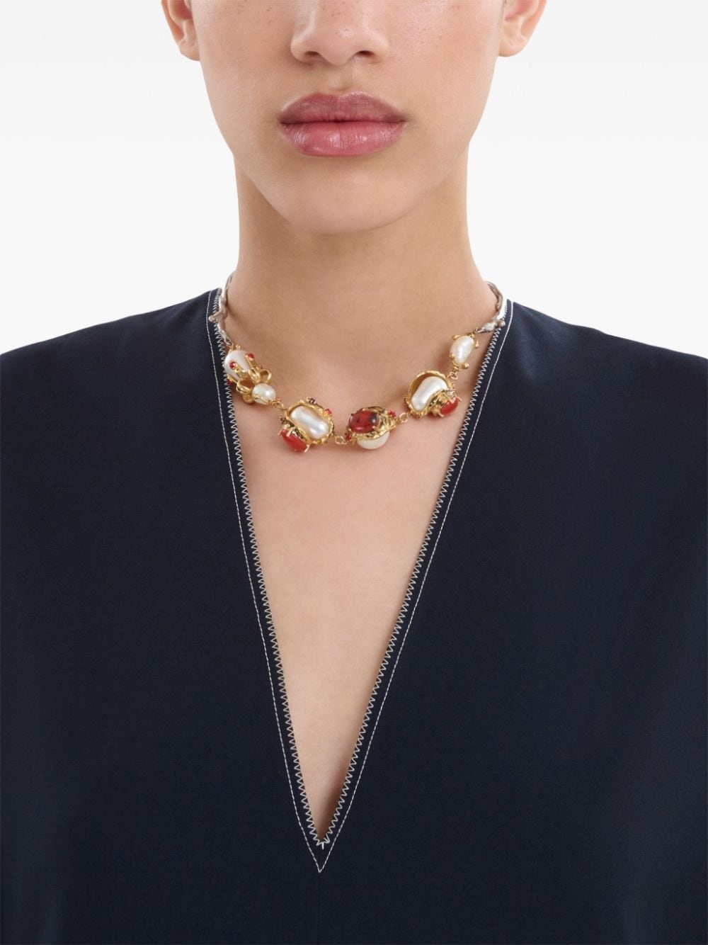 pearl-embellished necklace - 4