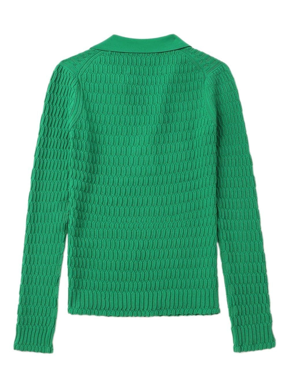 3.1 Phillip Lim Green Honeycomb Stitch Polo