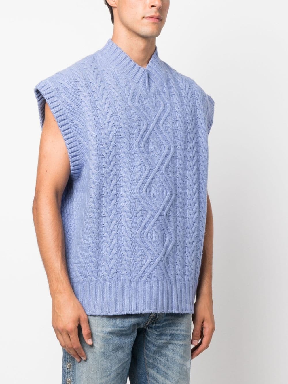 Boiled cable-knit vest - 3