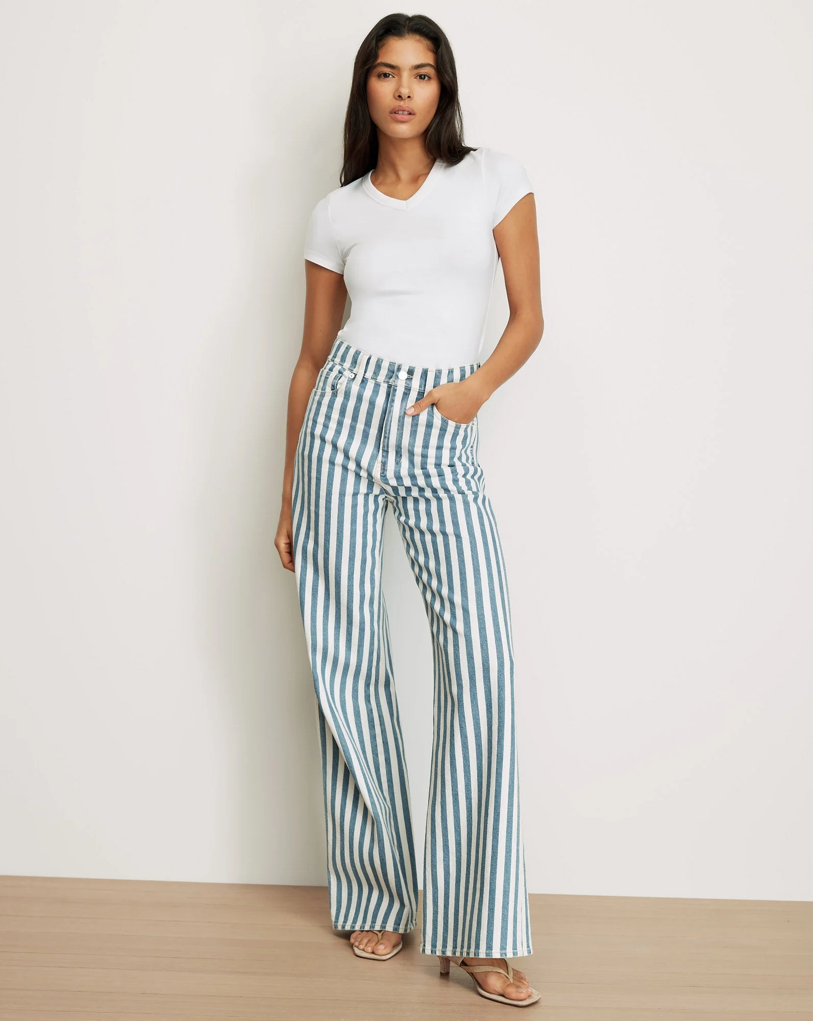 TAYLOR STRIPED WIDE-LEG JEAN - 1