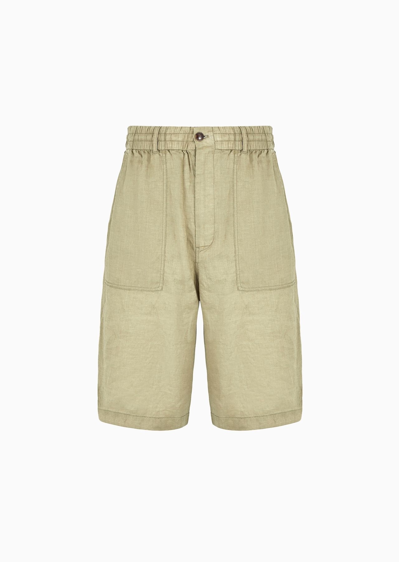 Linen canvas Bermuda shorts - 1