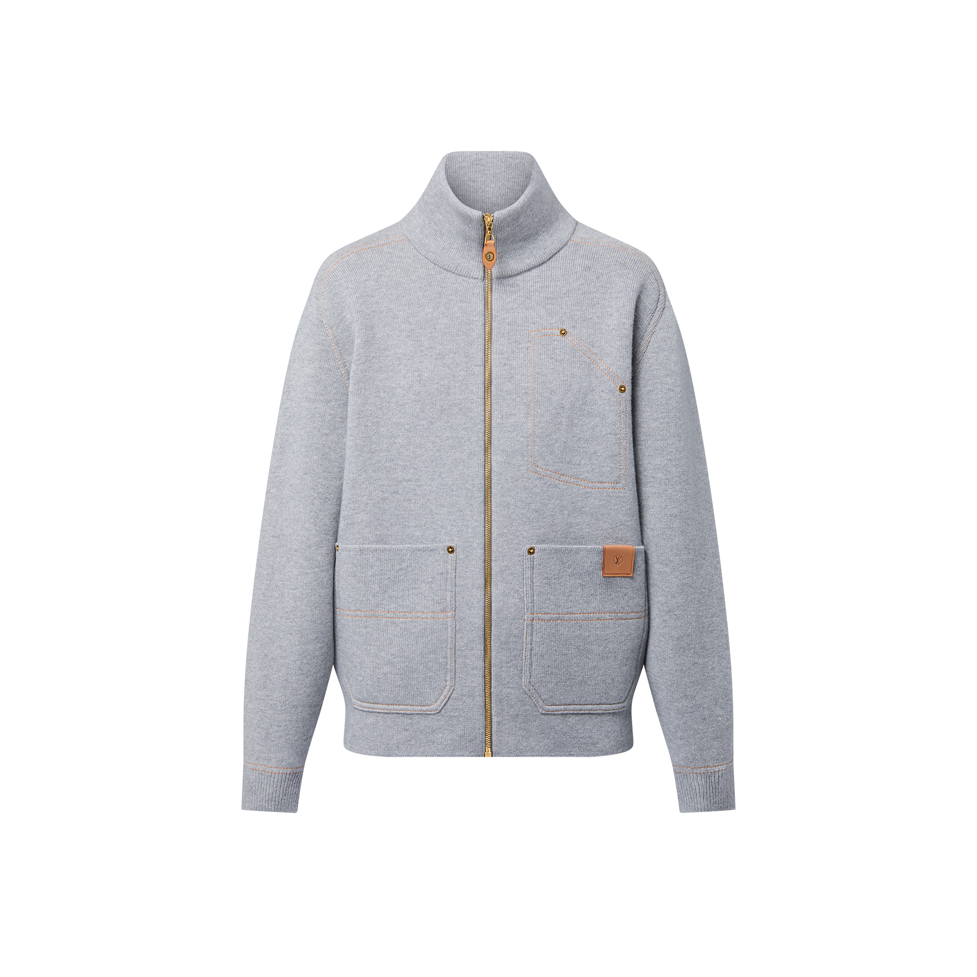 Topstitched Knitted Cardigan - 1