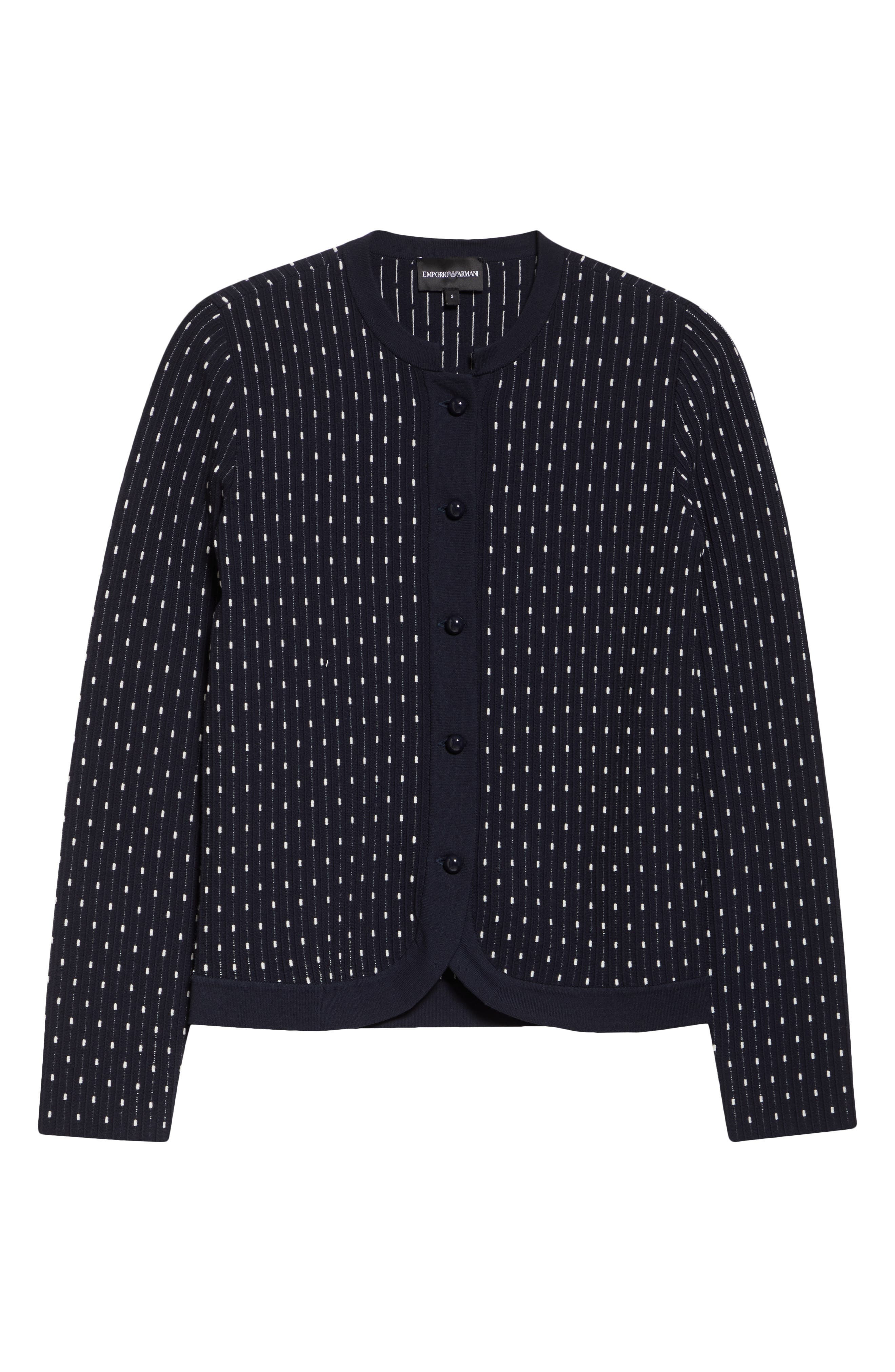 Emporio Armani Polka Dot Cardigan in Fancy Blue at Nordstrom - 5