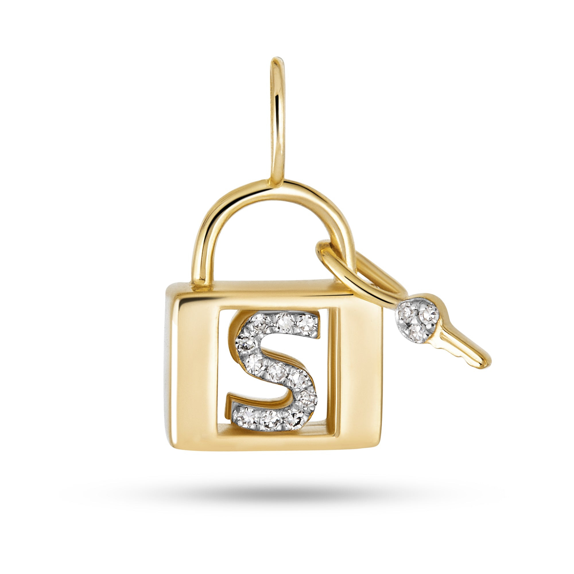 Love Lock Diamond Initial Charm - 23