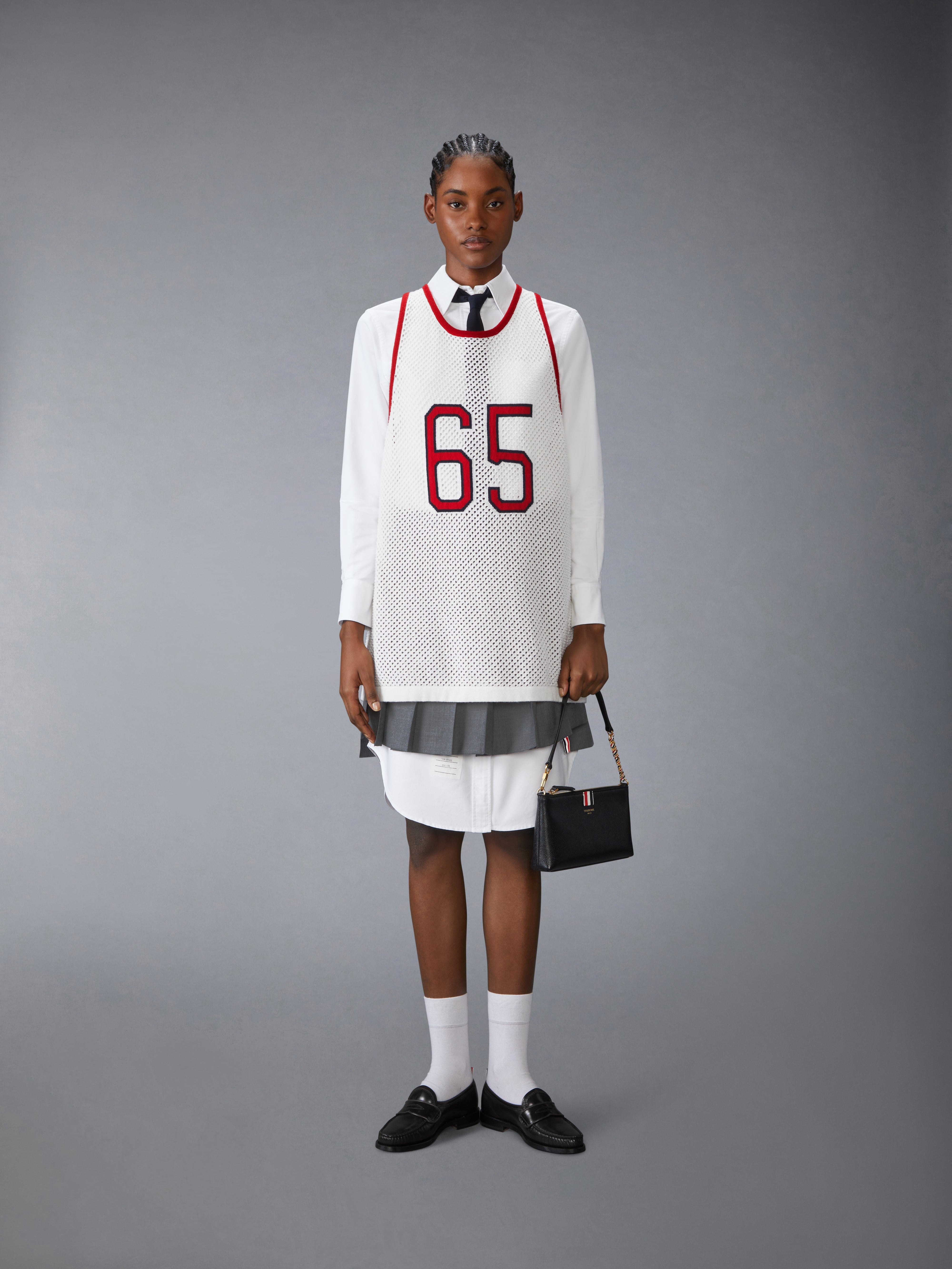 INTARSIA CASHMERE MESH BASKETBALL JERSEY - 7