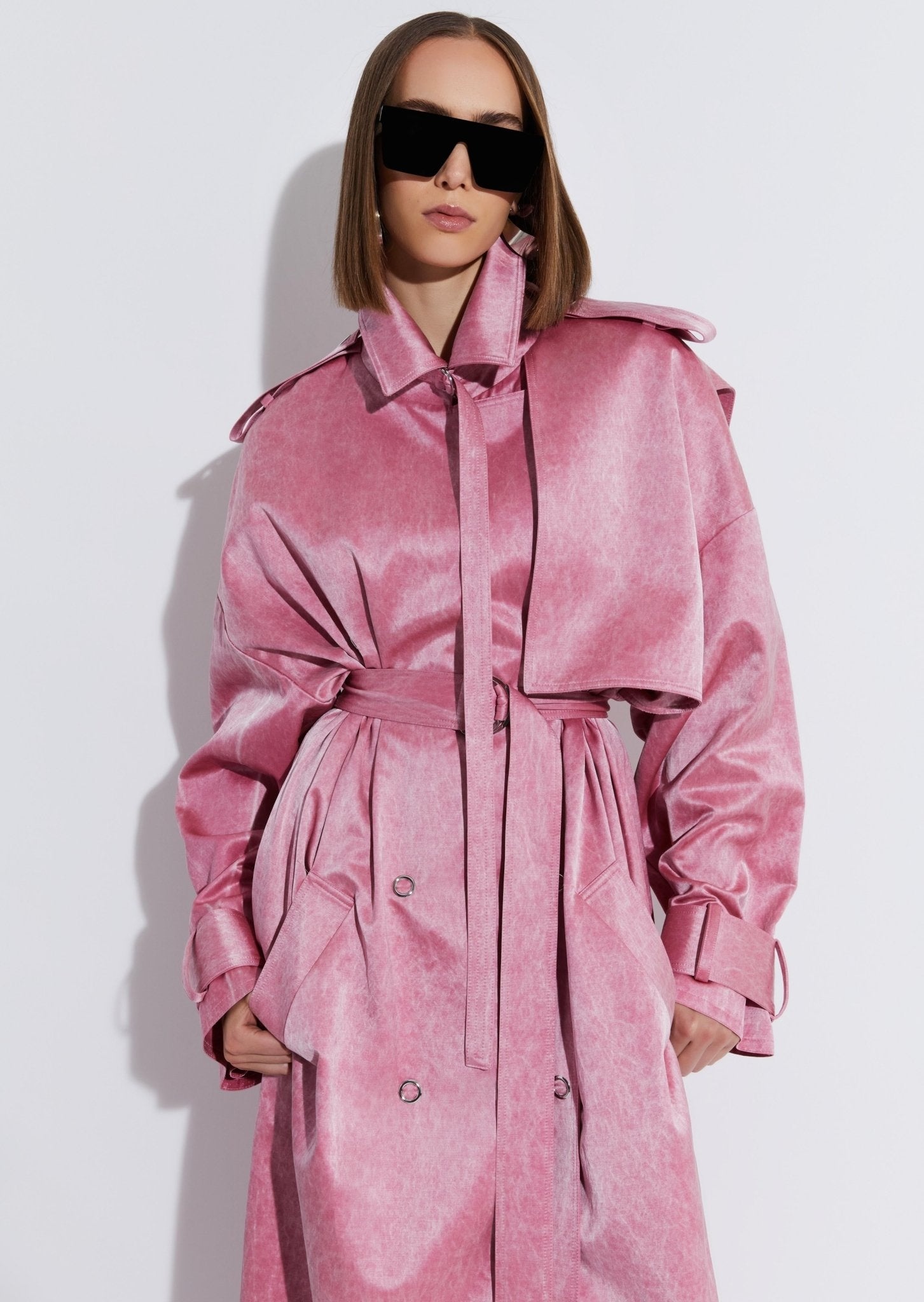 Washed Cotton Double Breasted Trench - 4
