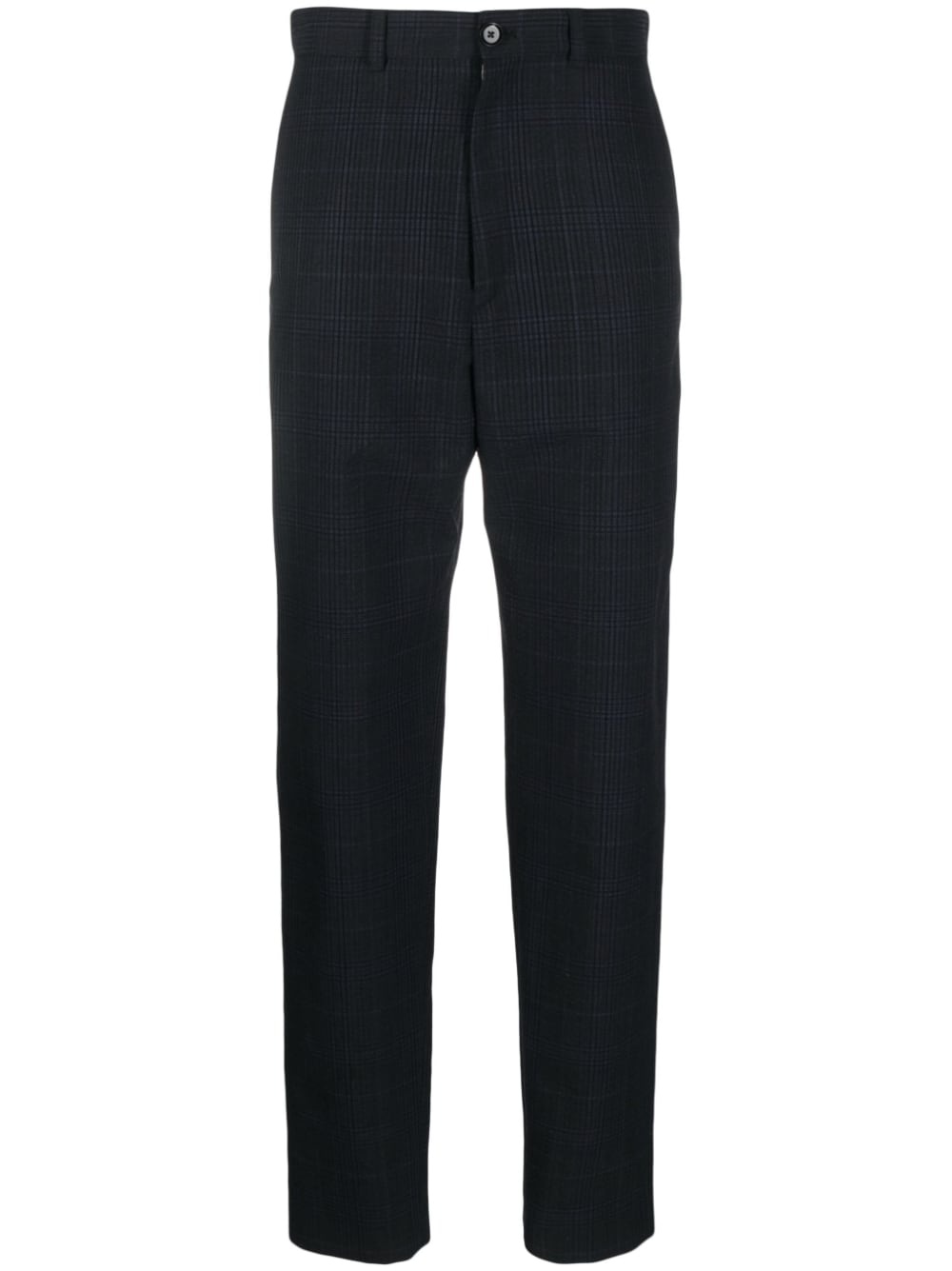 check-pattern tapered trousers - 1