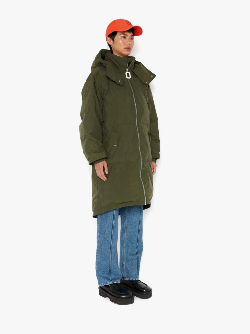 CONTRAST HOOD LONG PUFFER COAT - 3