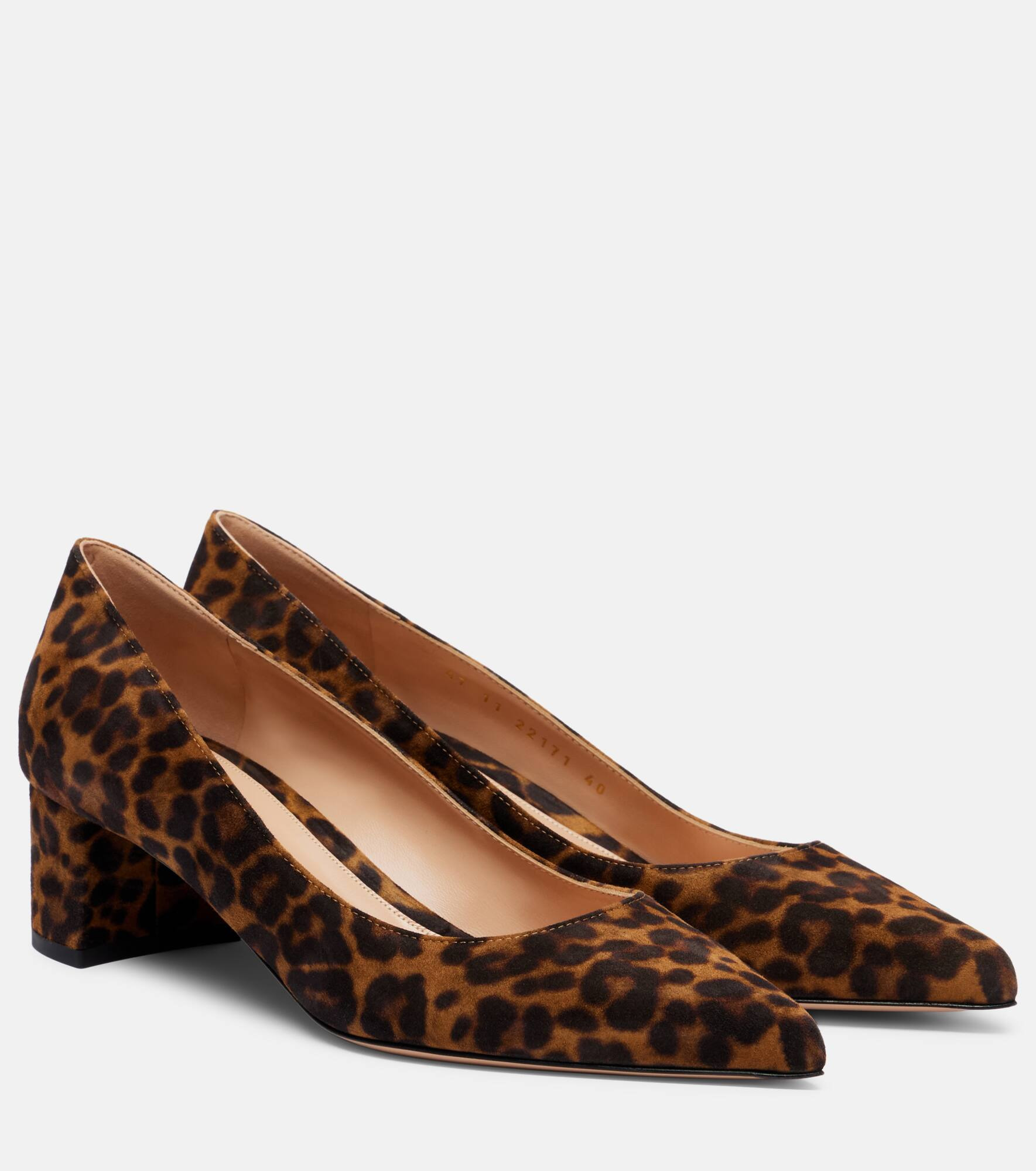 Piper 45 leopard-print suede pumps - 1