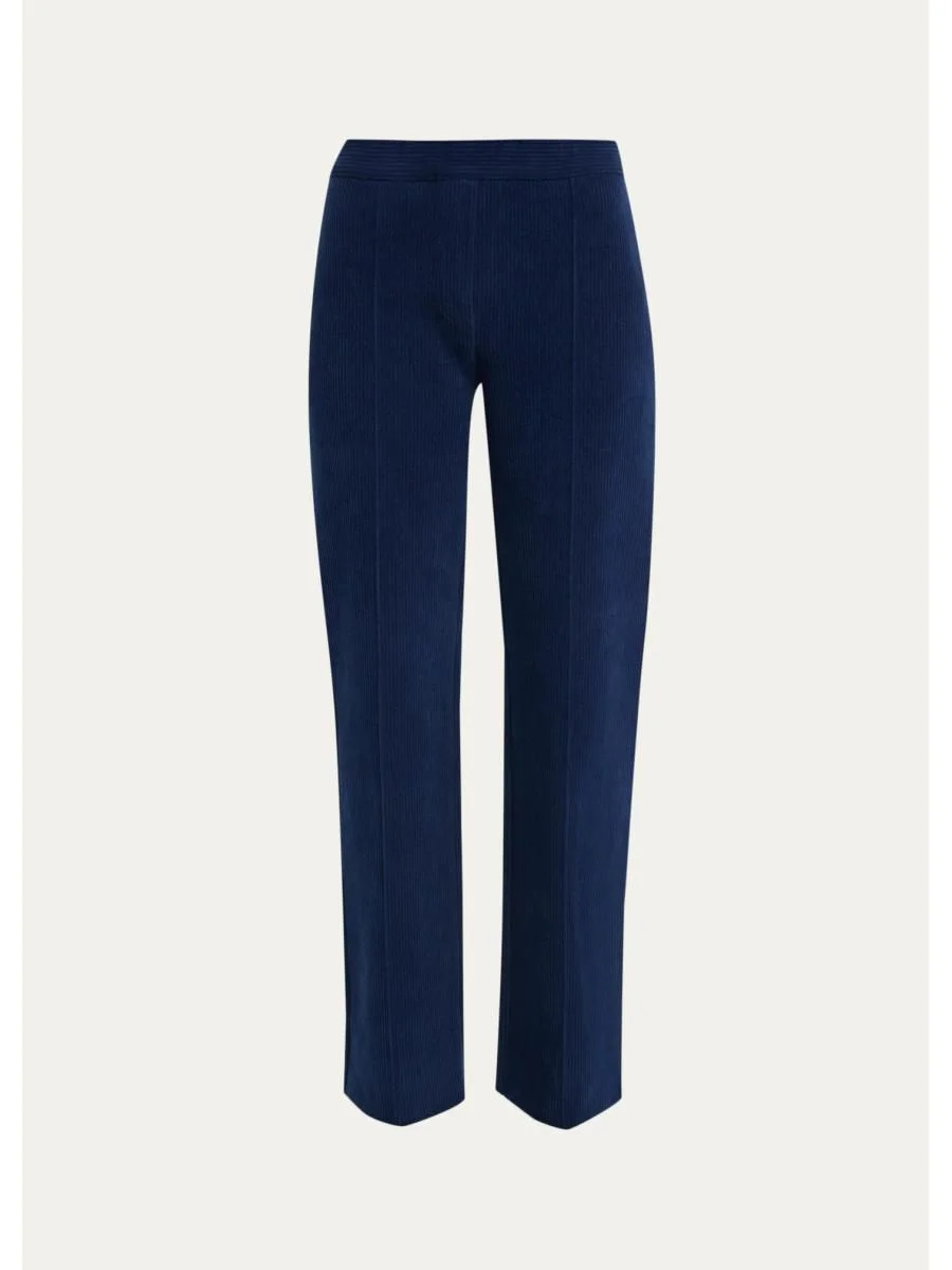 Cotton Corduroy Straight-Leg Pull-On Pants - 1