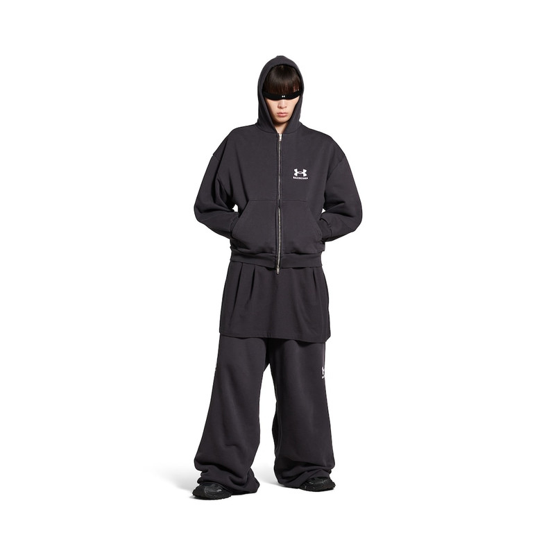 BALENCIAGA Women's Under Armour® Zip-up Hoodie Regular Fit in Black/white outlook