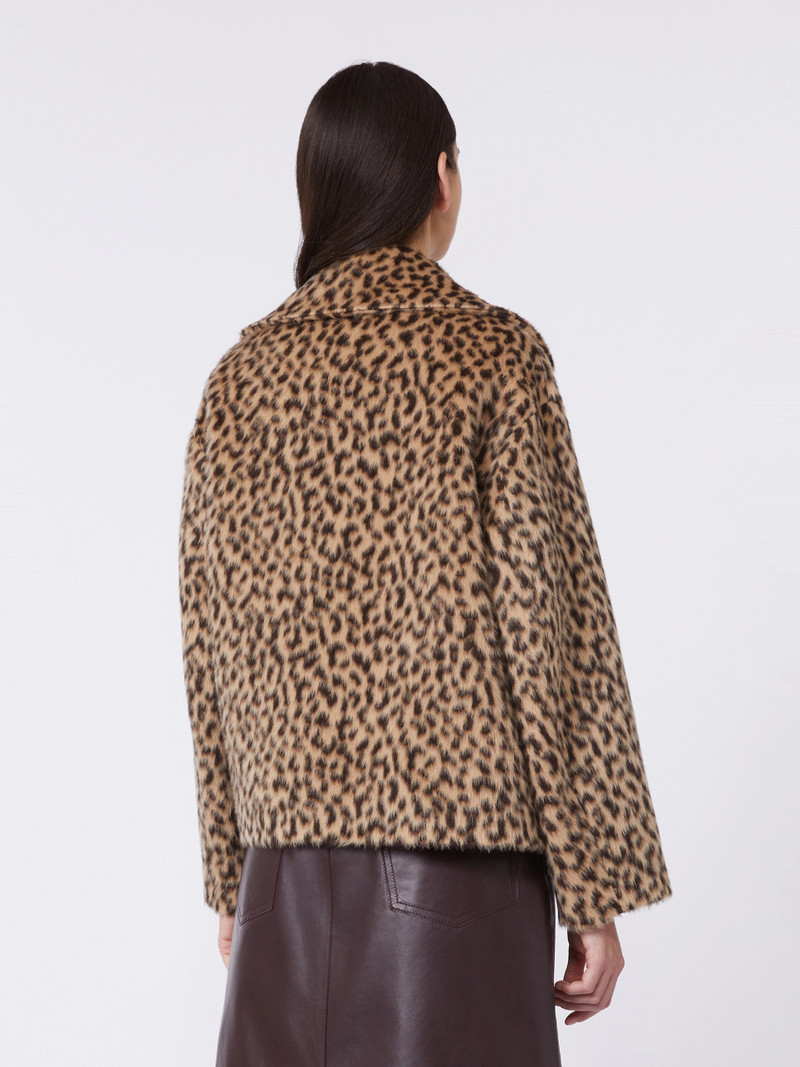 DISEGNO Patterned wool-blend pea coat - CAMEL 4
