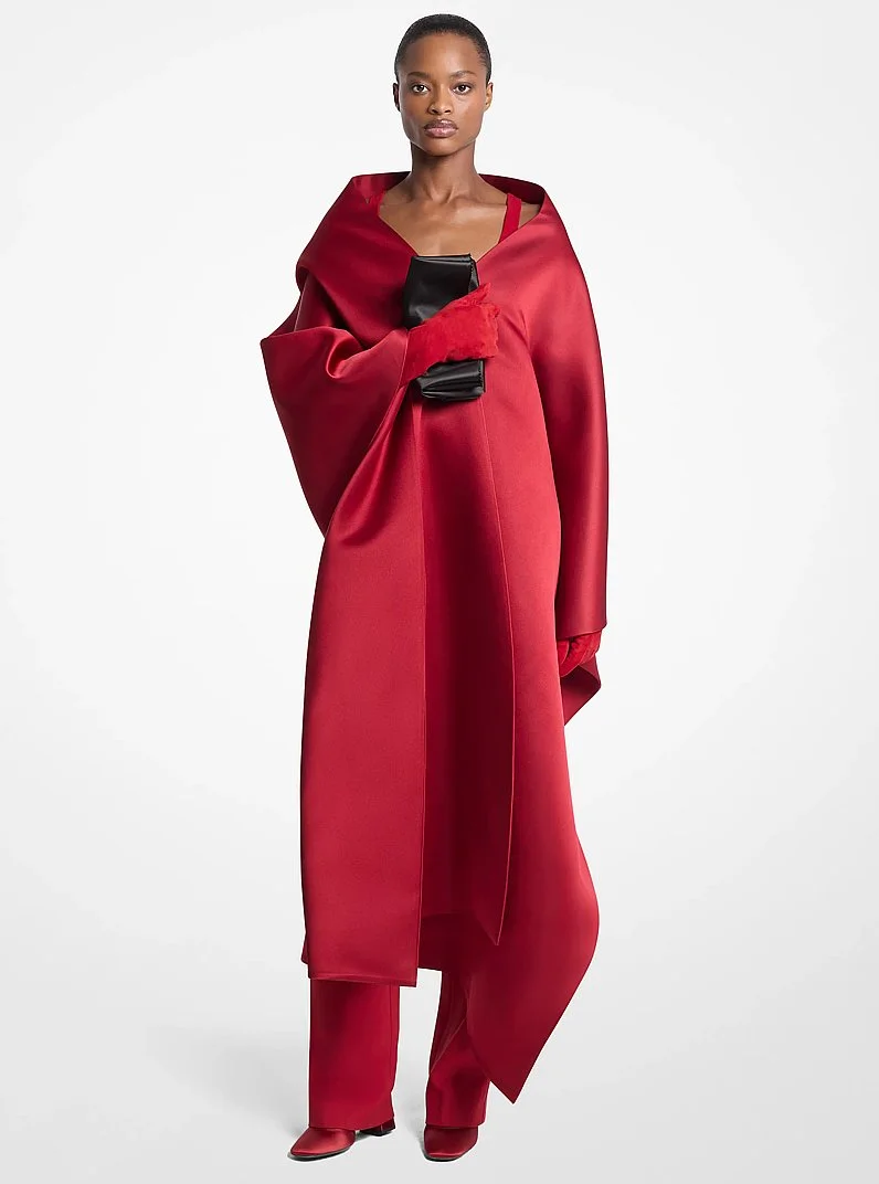 Double Silk Satin Opera Shawl - 1
