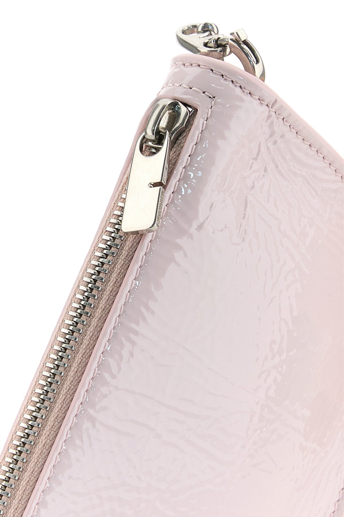 Pastel pink leather micro Shield shoulder bag - 4