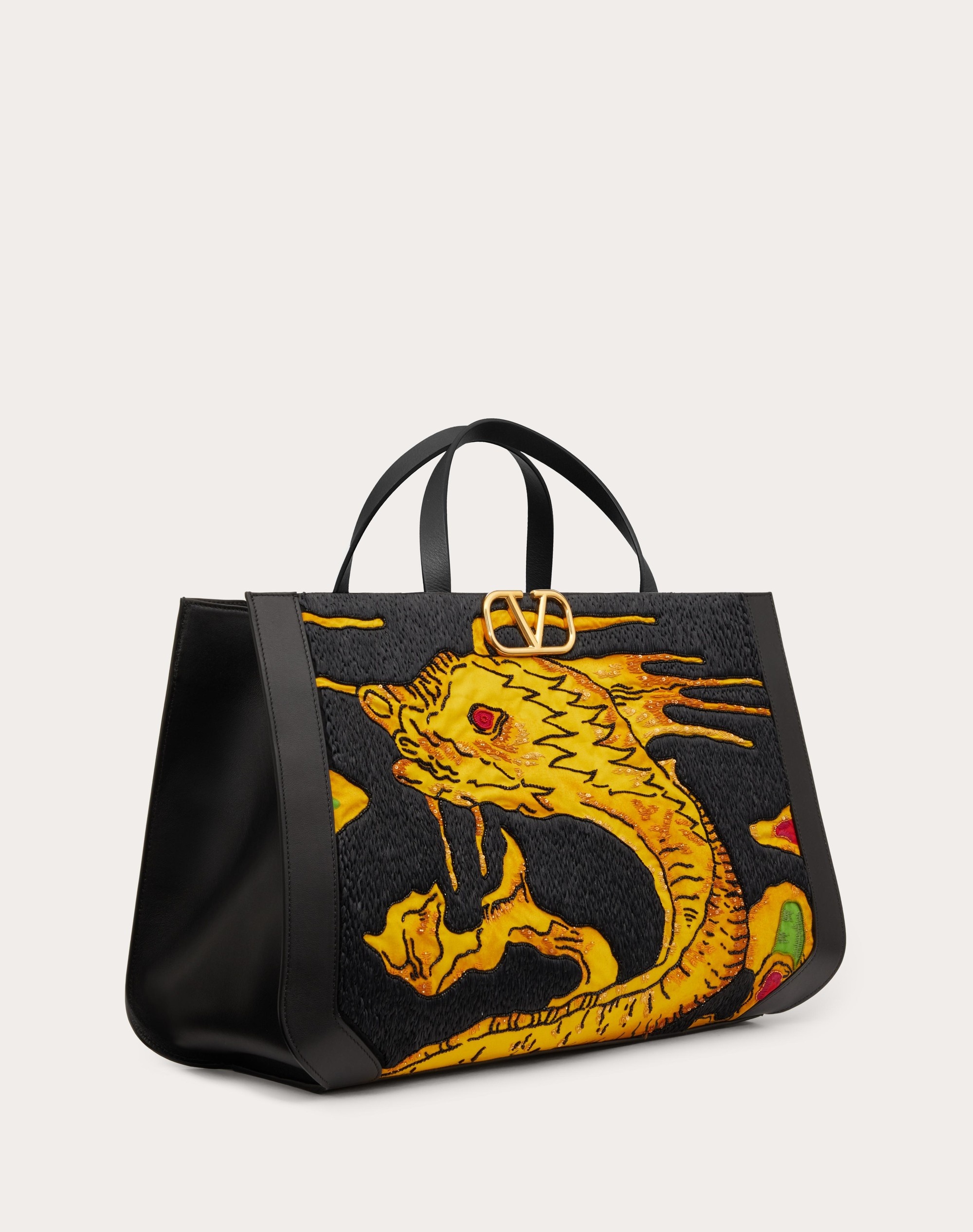 VLOGO SIGNATURE HANDBAG WITH DRAGO RE-EDITION EMBROIDERY - 2
