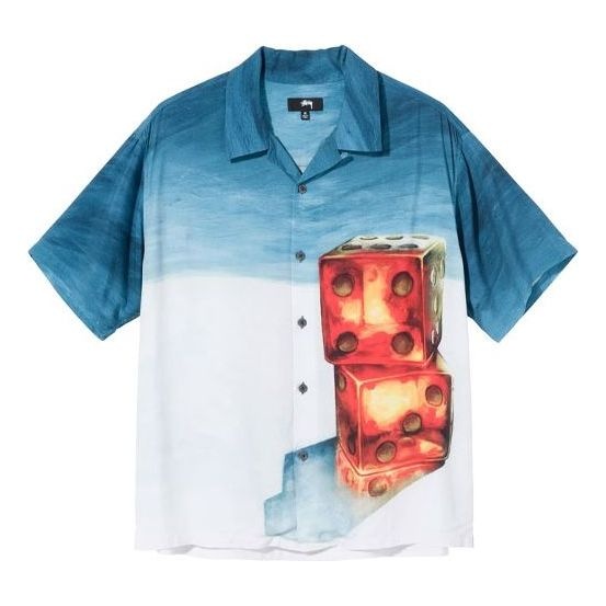 Stussy Dice Painting Shirt 'Blue' 1110170 - 1