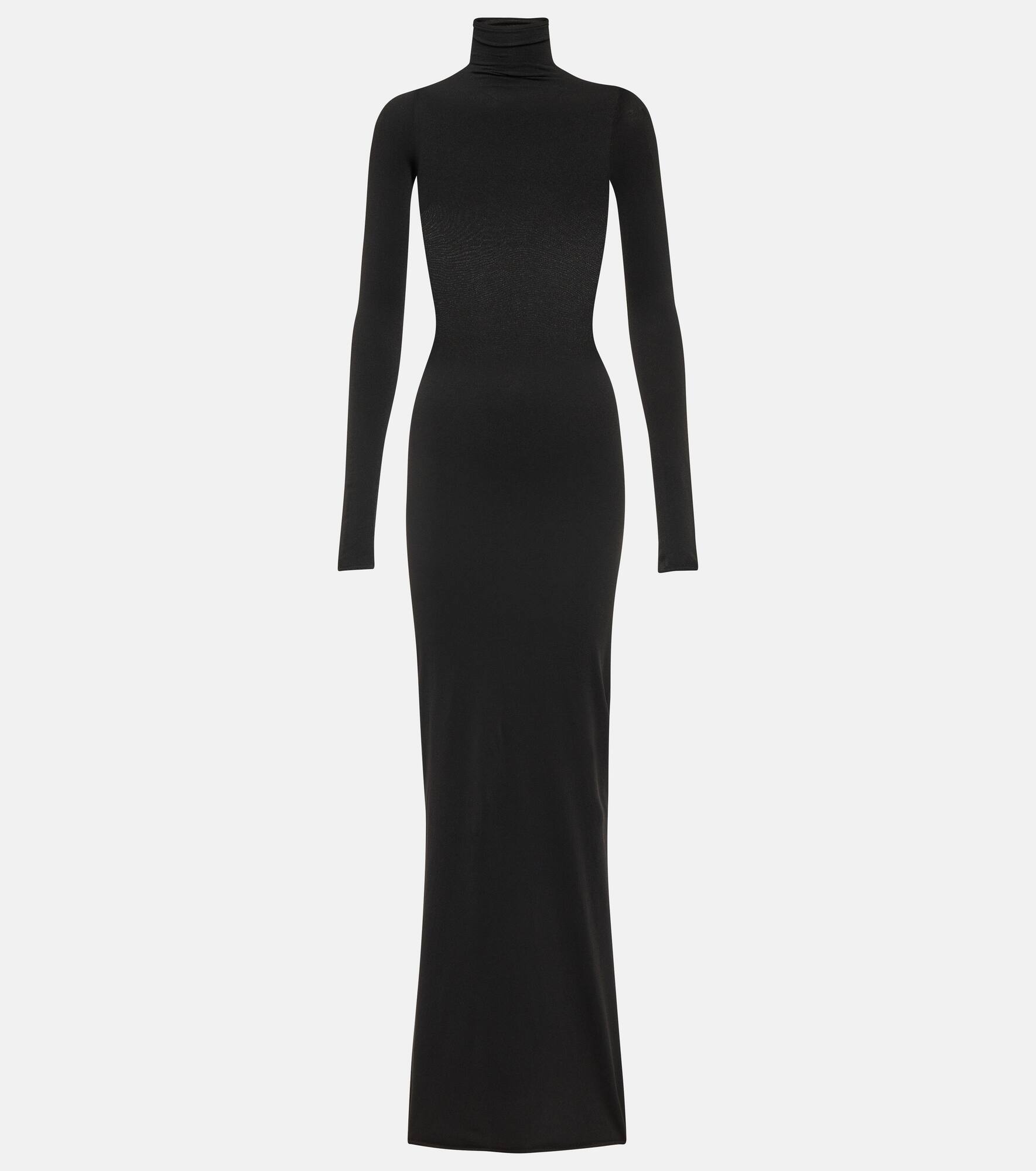 Turtleneck jersey maxi dress - 1