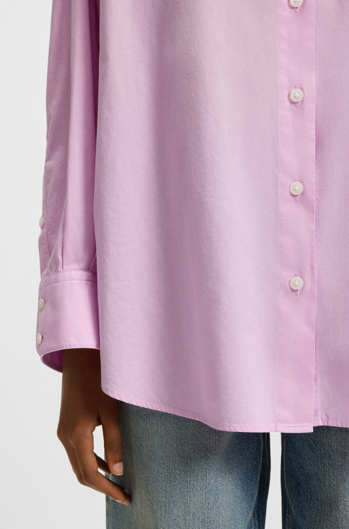 OVERSIZE-FIT BLOUSE IN COTTON POPLIN - 6