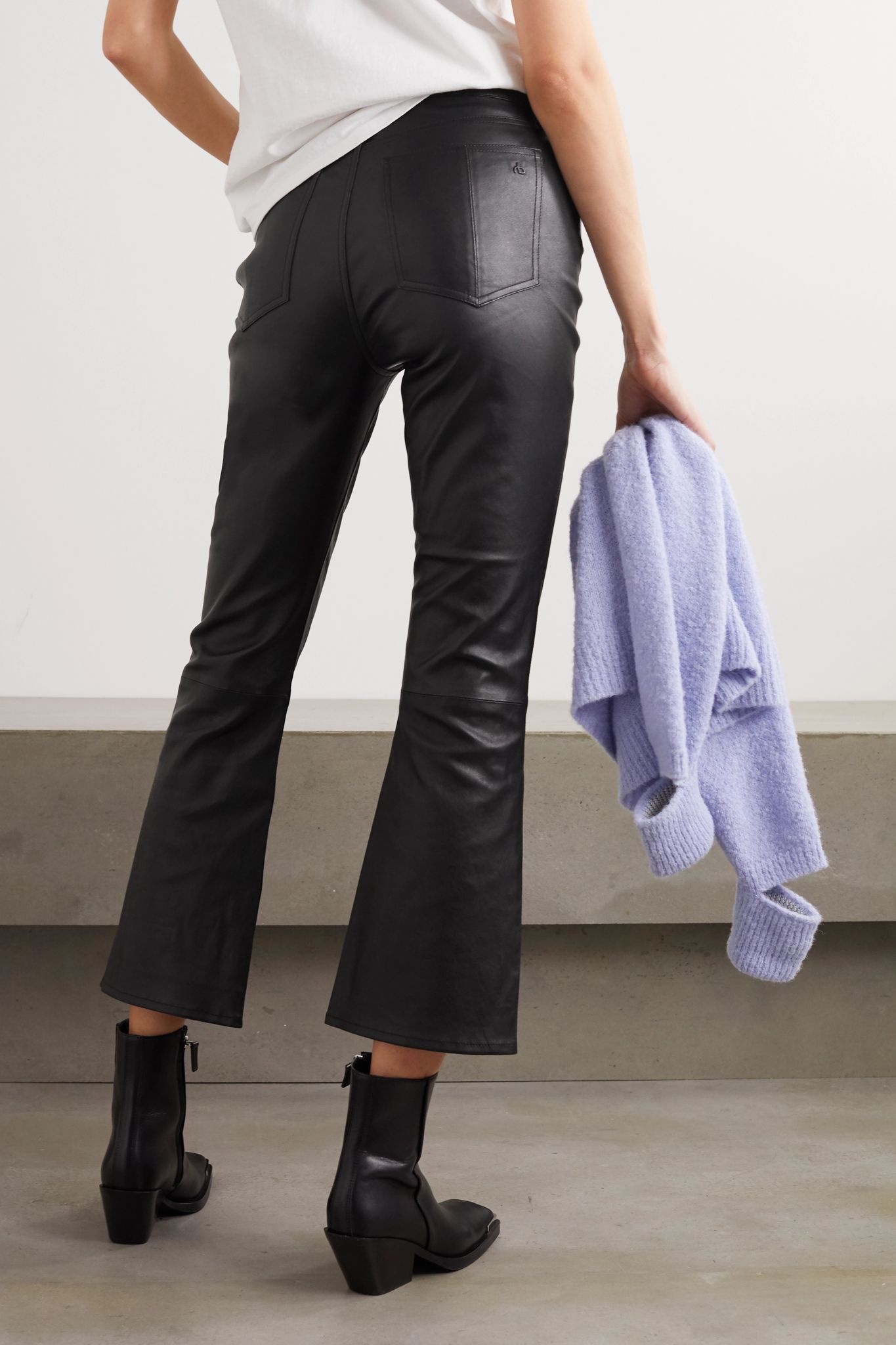 Hana cropped straight-leg leather pants  - 4