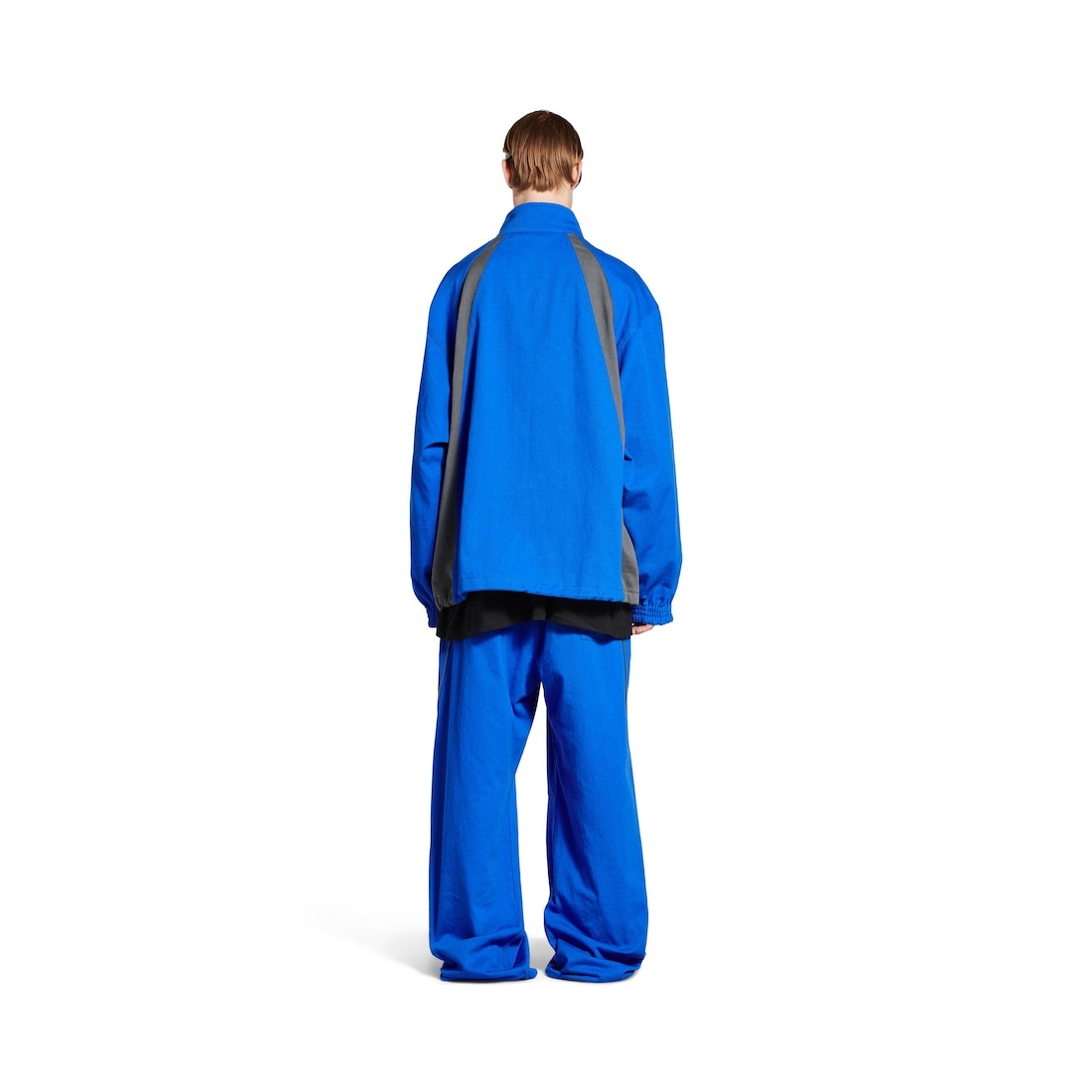 Men's Tracksuit Denim Jacket in Royal Blue - 4