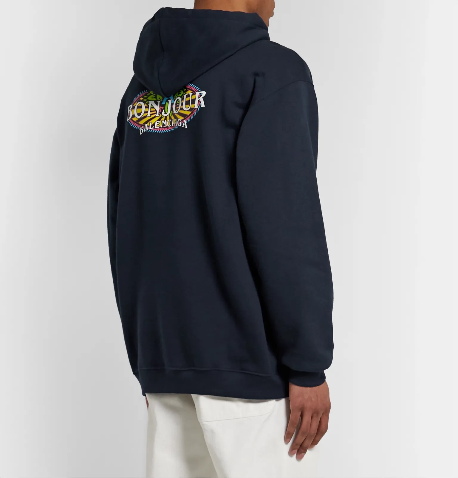 Bonjour Paris Logo-Print Fleece-Back Cotton-Jersey Hoodie - 5