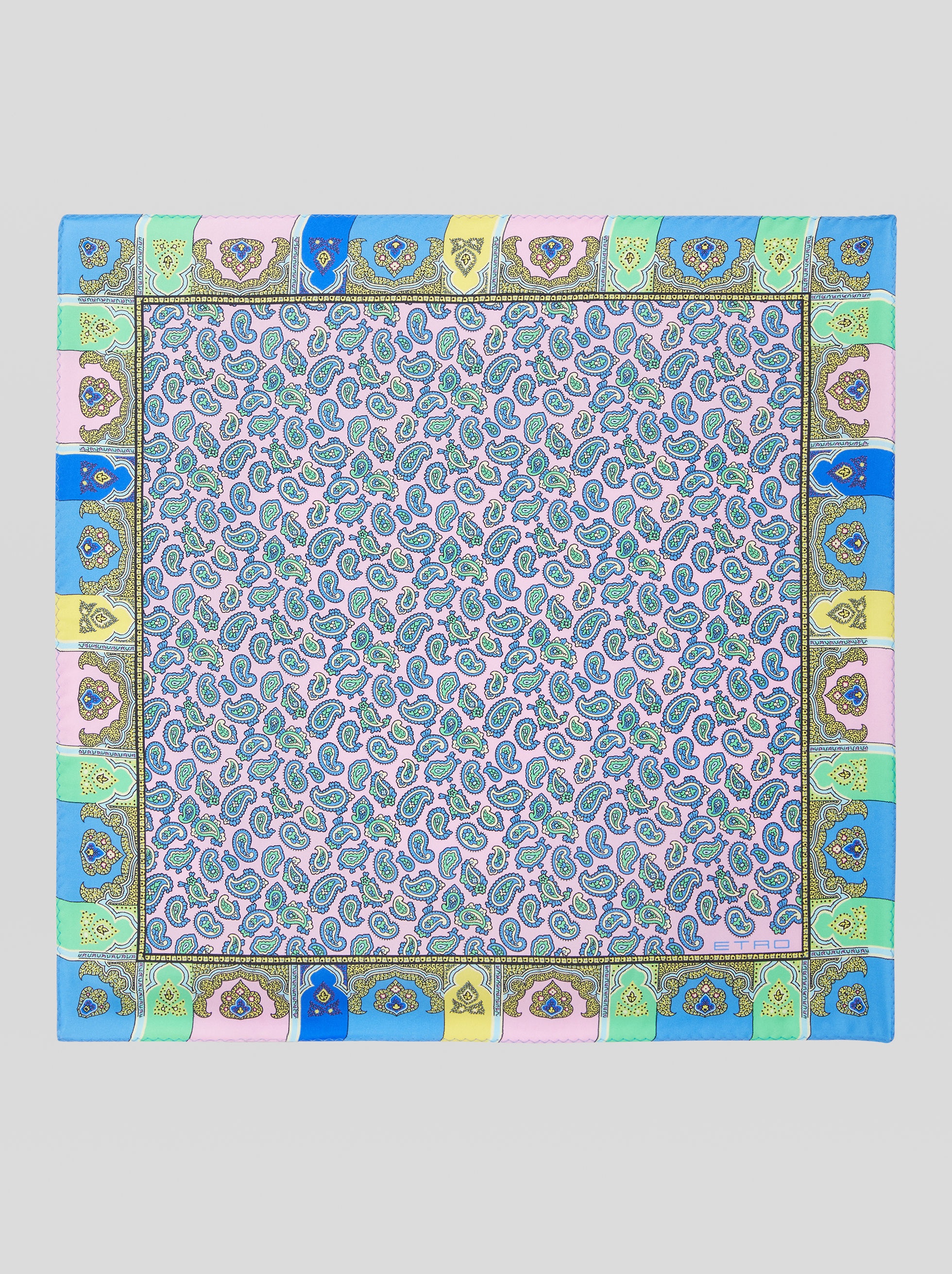 MICRO PAISLEY SILK POCKET SQUARE - 1