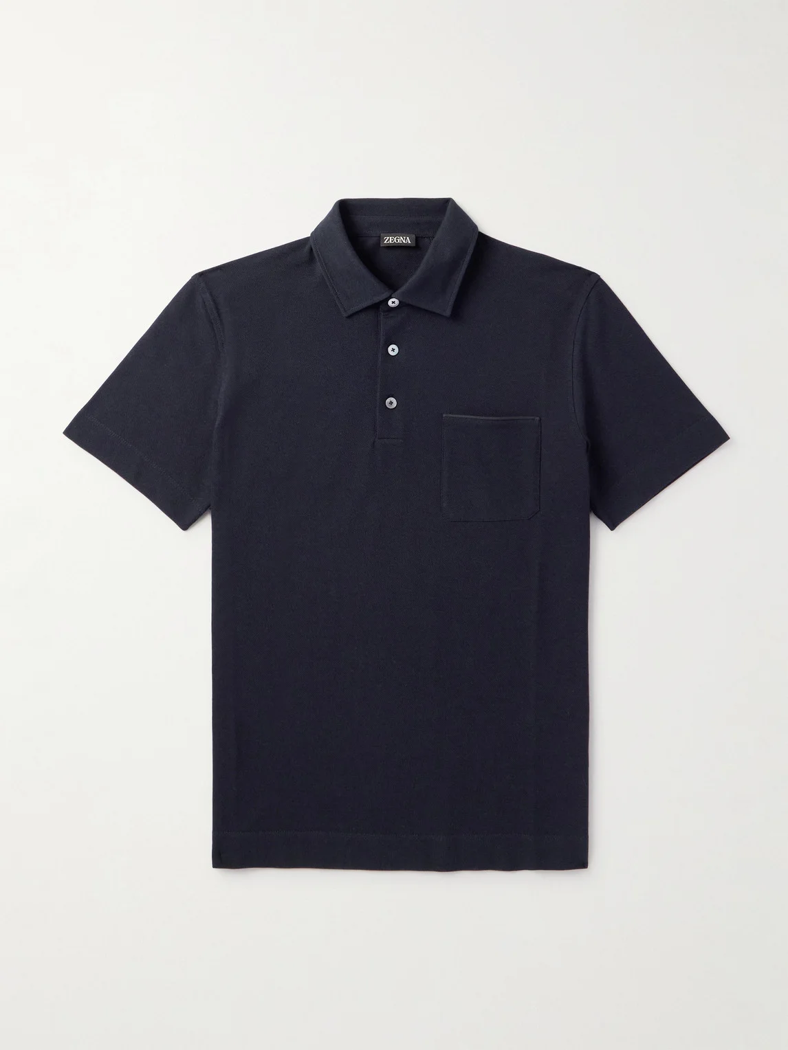 Slim-Fit Leather-Trimmed Cotton-Piqué Polo Shirt - 1