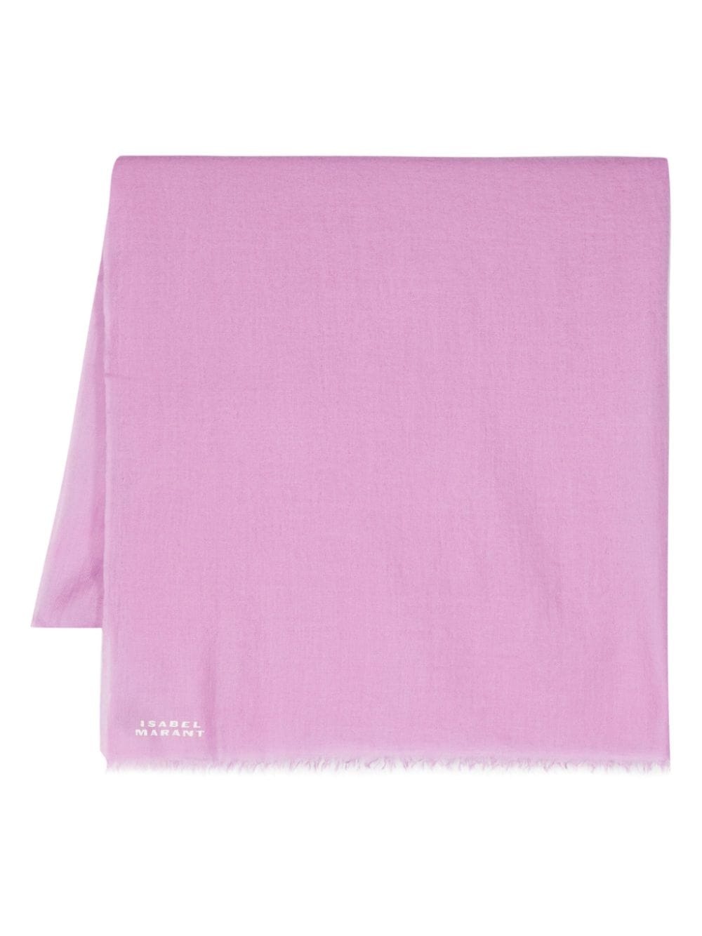 logo-jacquard frayed-edge scarf - 1