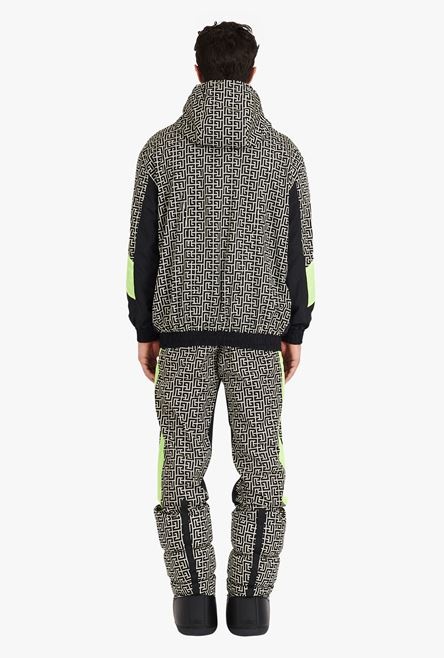 Capsule After ski - Ivory and black hooded nylon jacket with Balmain monogram - 3