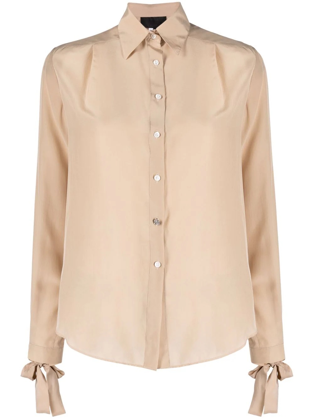 long-sleeve silk shirt - 1