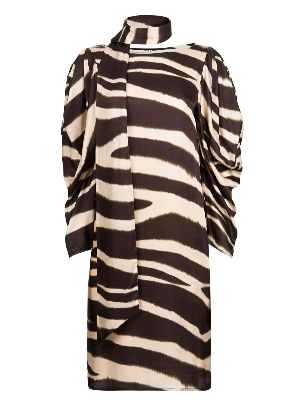 zebra-print midi dress - 1